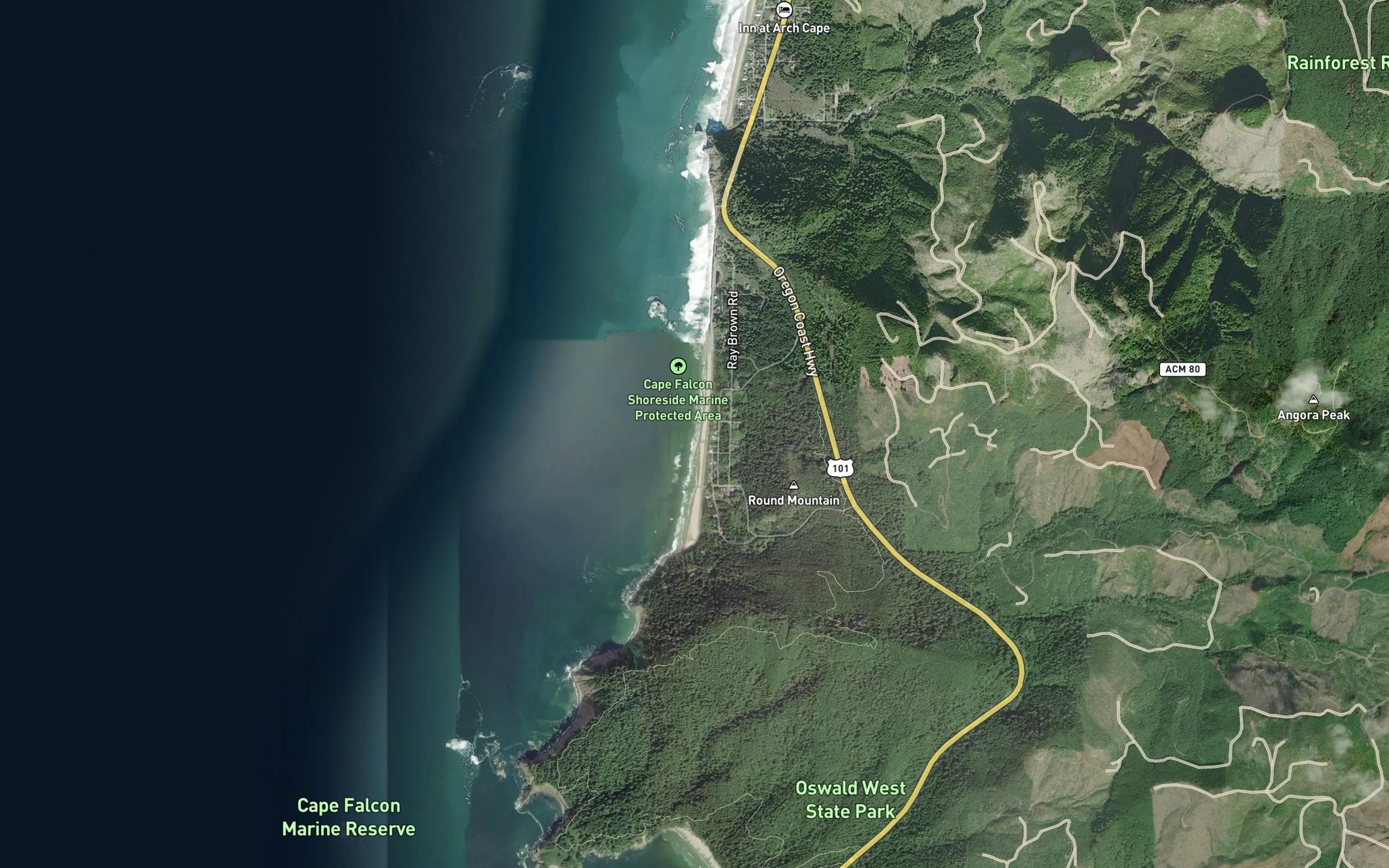 Satellite map of the Mason Creek