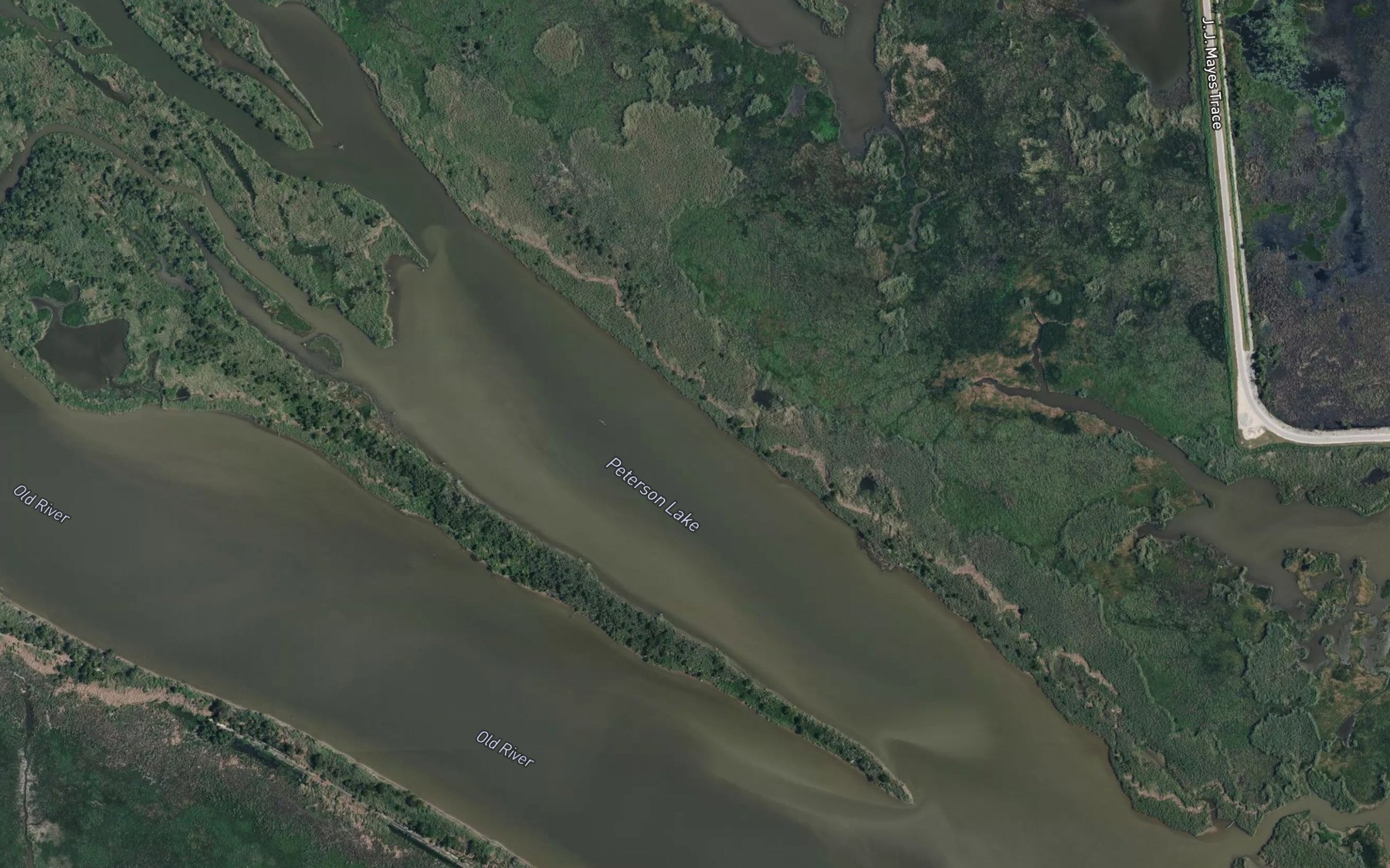 Satellite map of the Peterson Lake