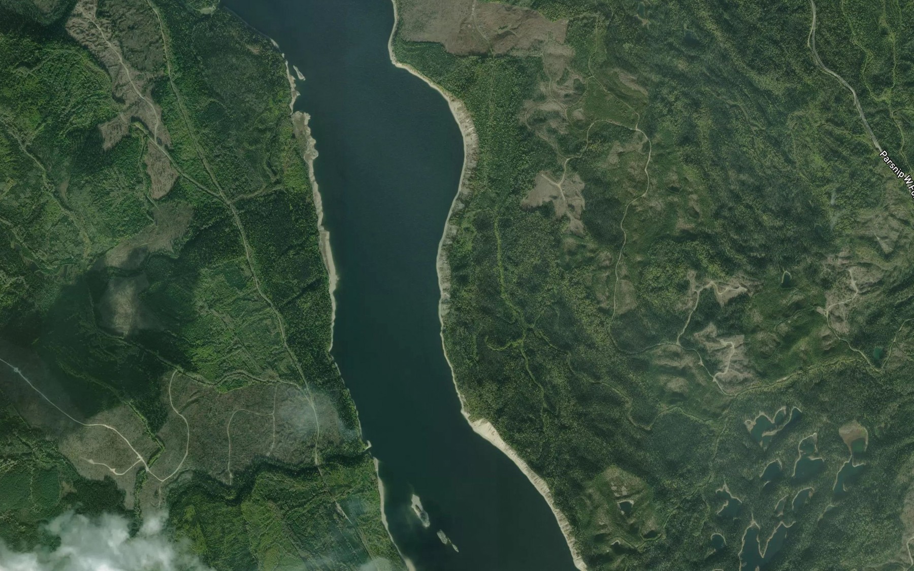 Satellite map of the Parsnip Reach