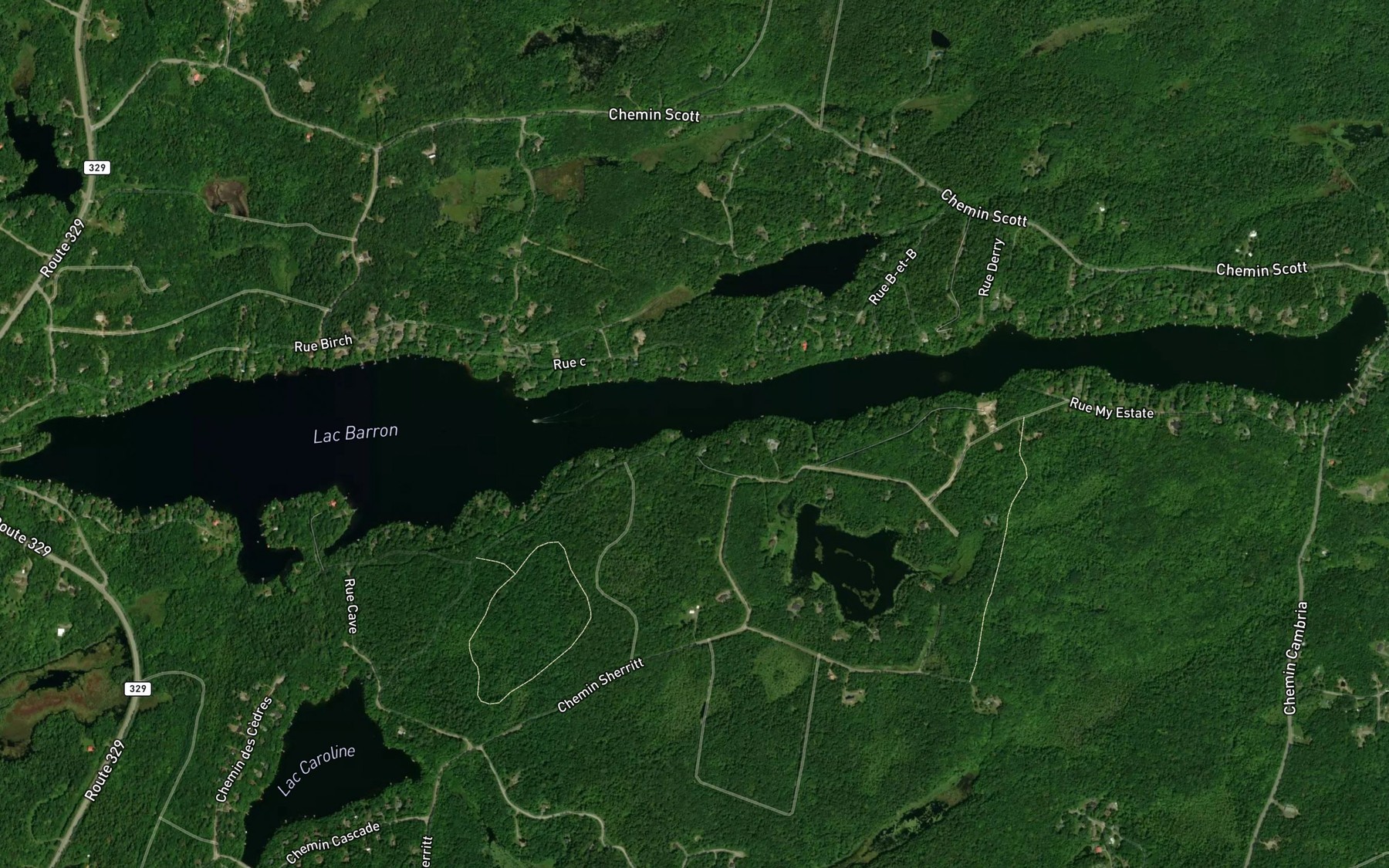 Satellite map of the Lac Barron