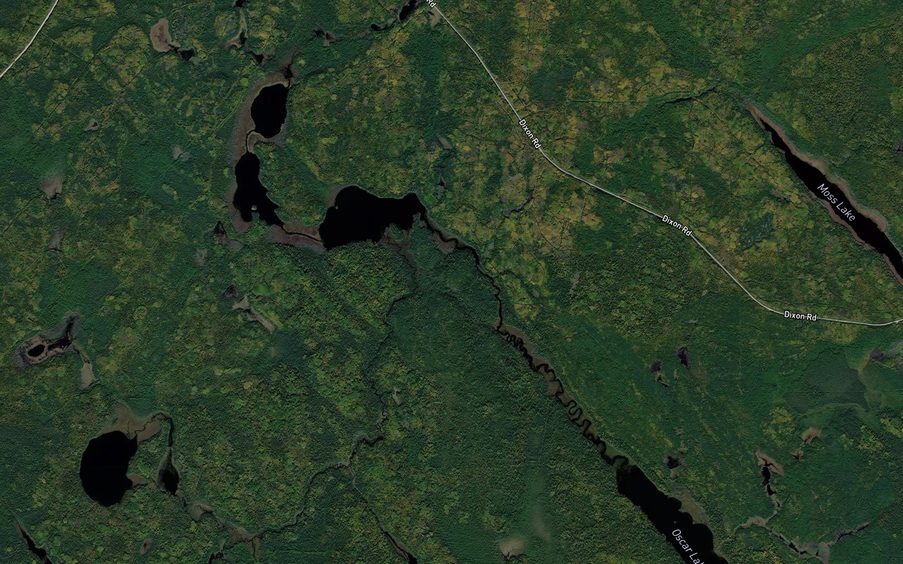 Satellite map of the Powell Creek