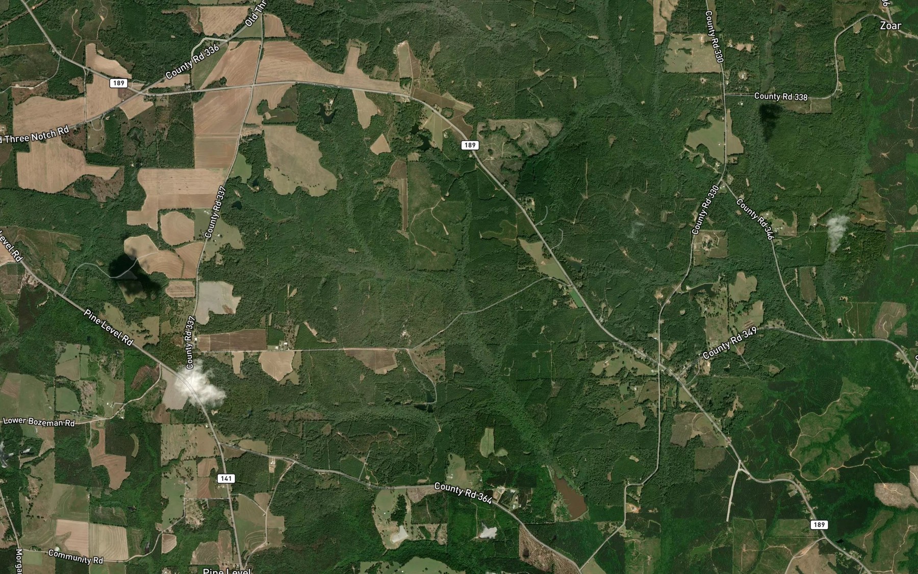Satellite map of the Jones Branch