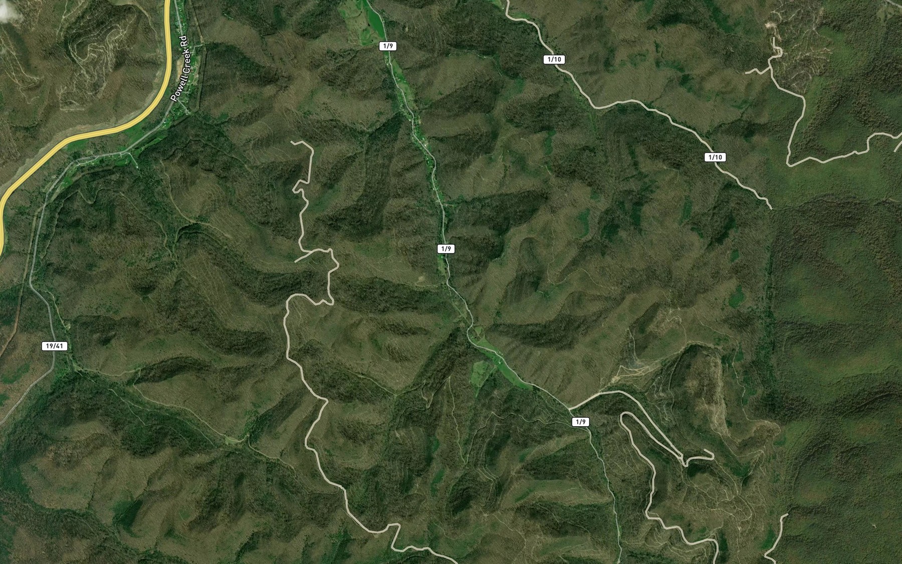 Satellite map of the Cobb Run