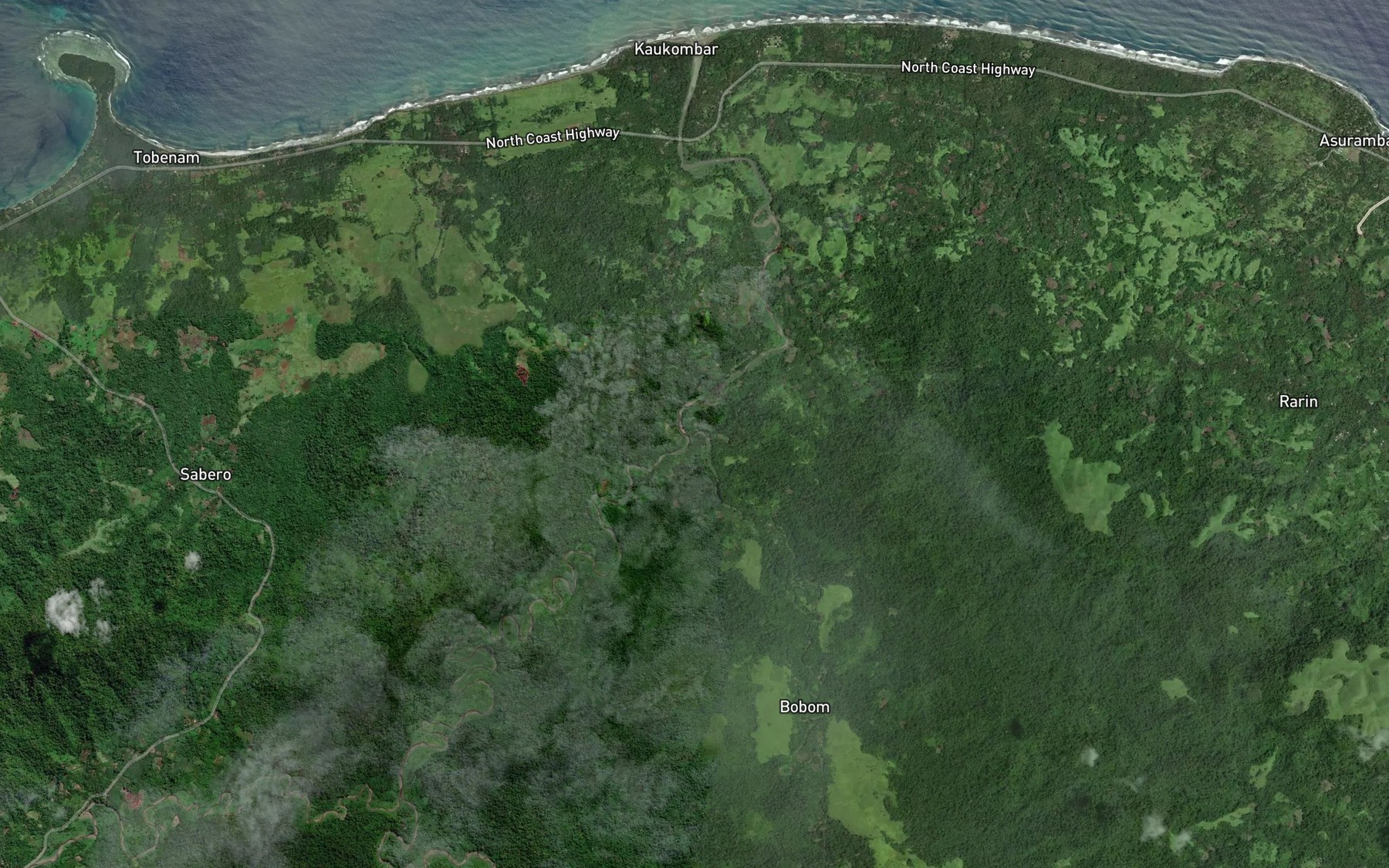 Satellite map of the Jabab Creek