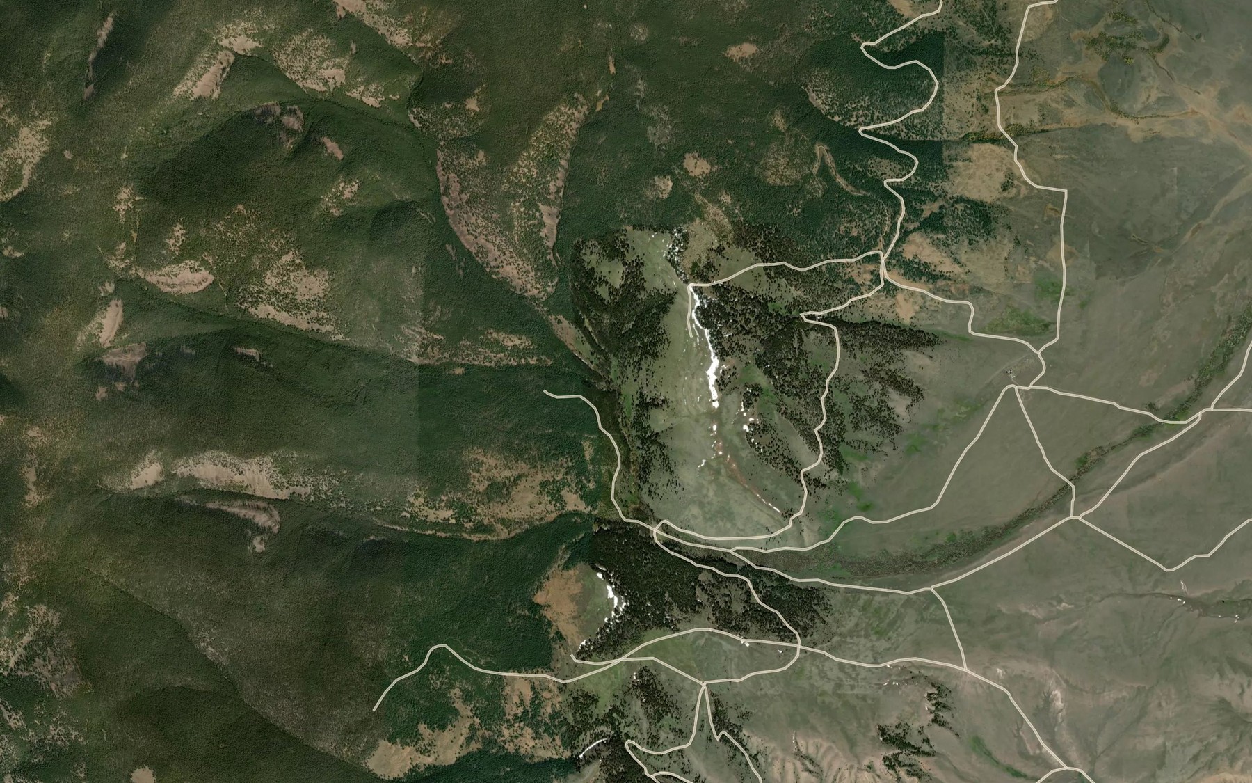Satellite map of the Right Fork Buffalo Creek
