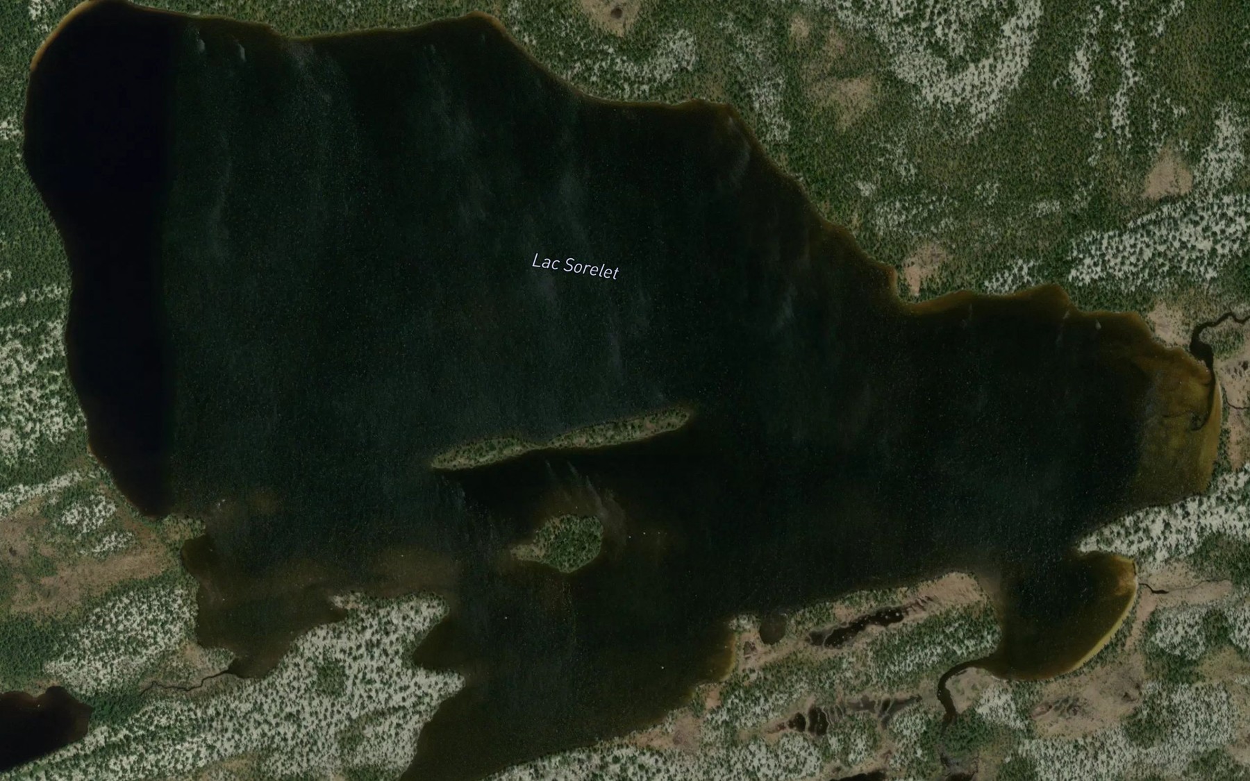 Satellite map of the Lac Sorelet