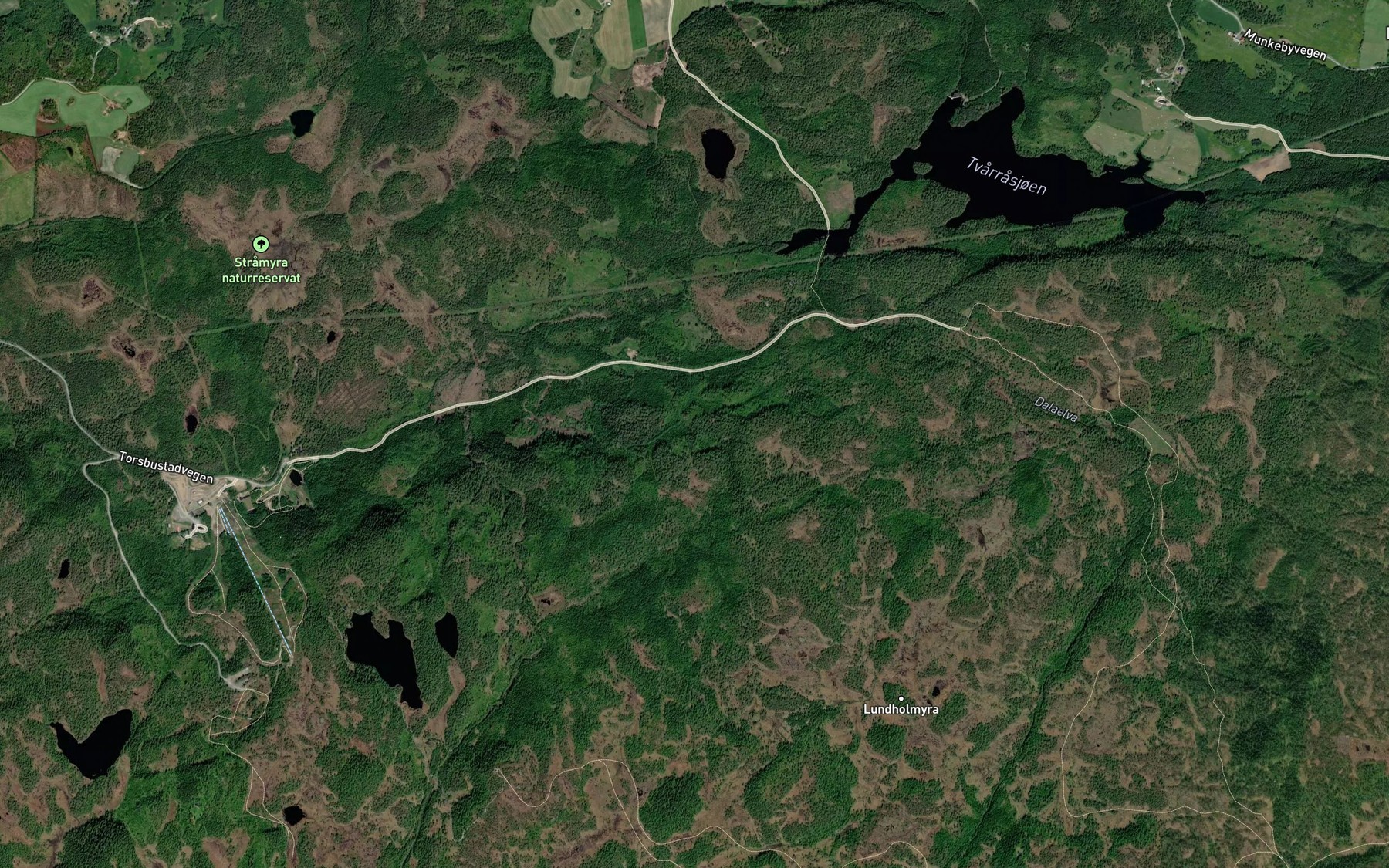 Satellite map of the Svullubakkbekken