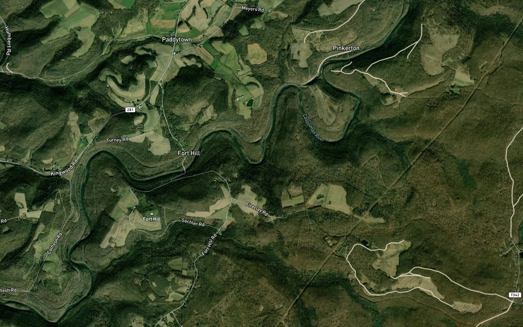 Satellite map of the Lost Run