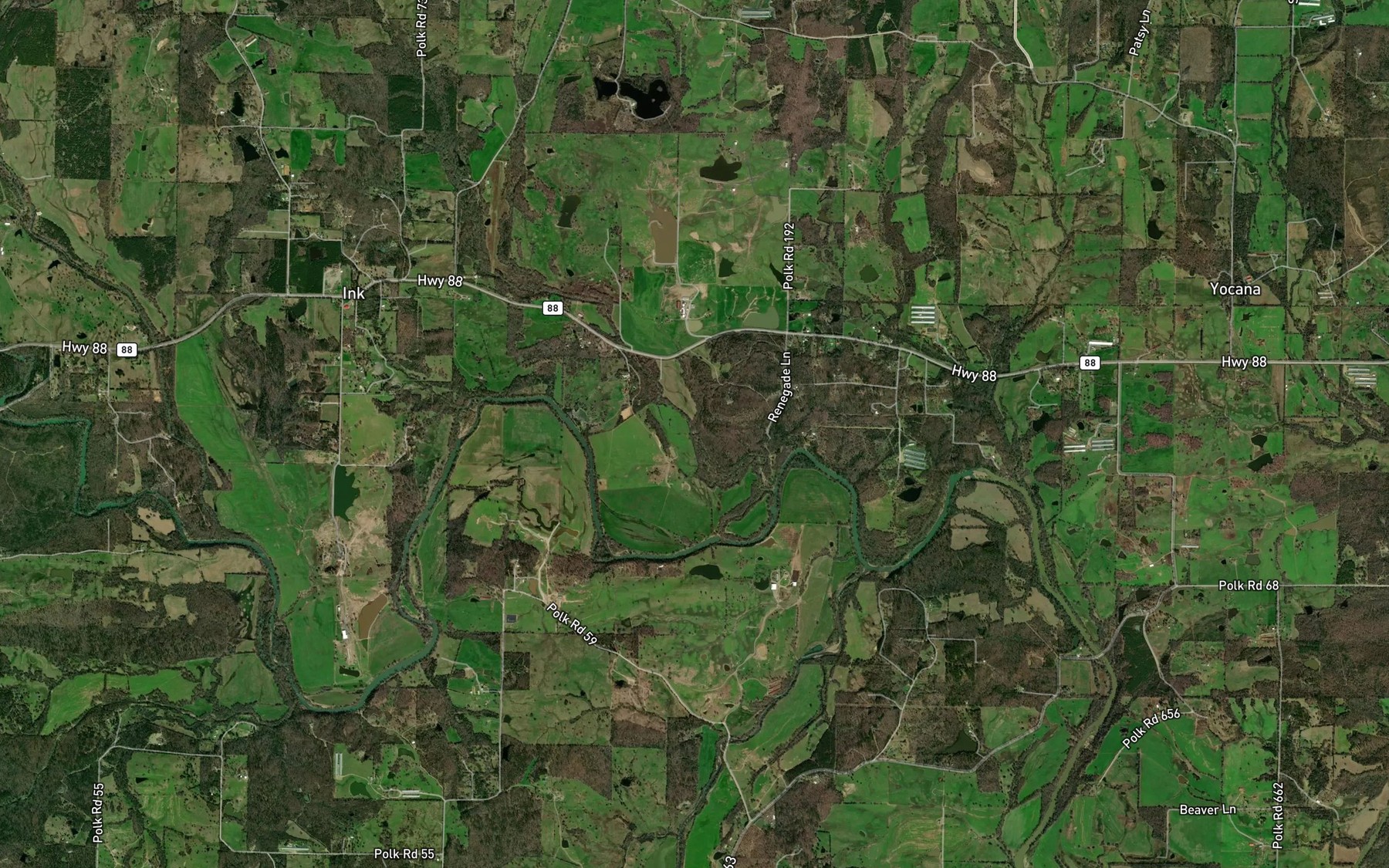 Satellite map of the Gap Creek