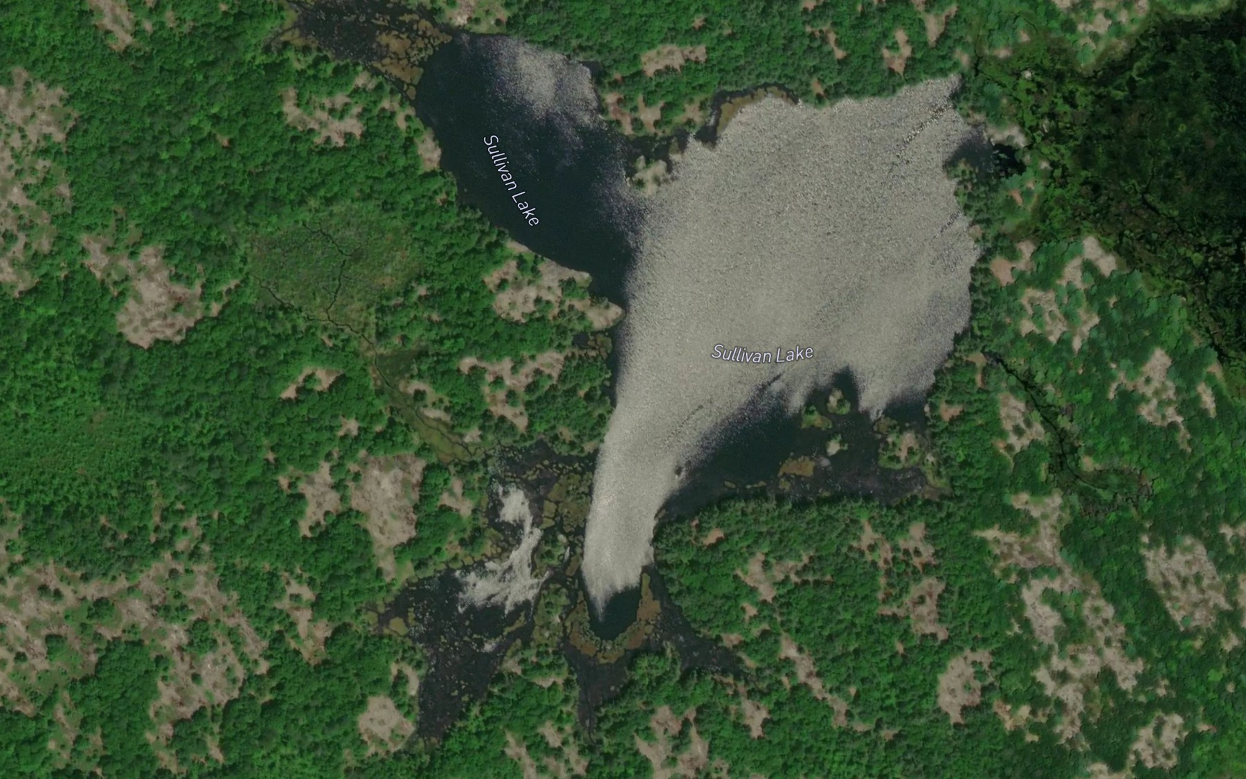 Satellite map of the Sullivan Lake