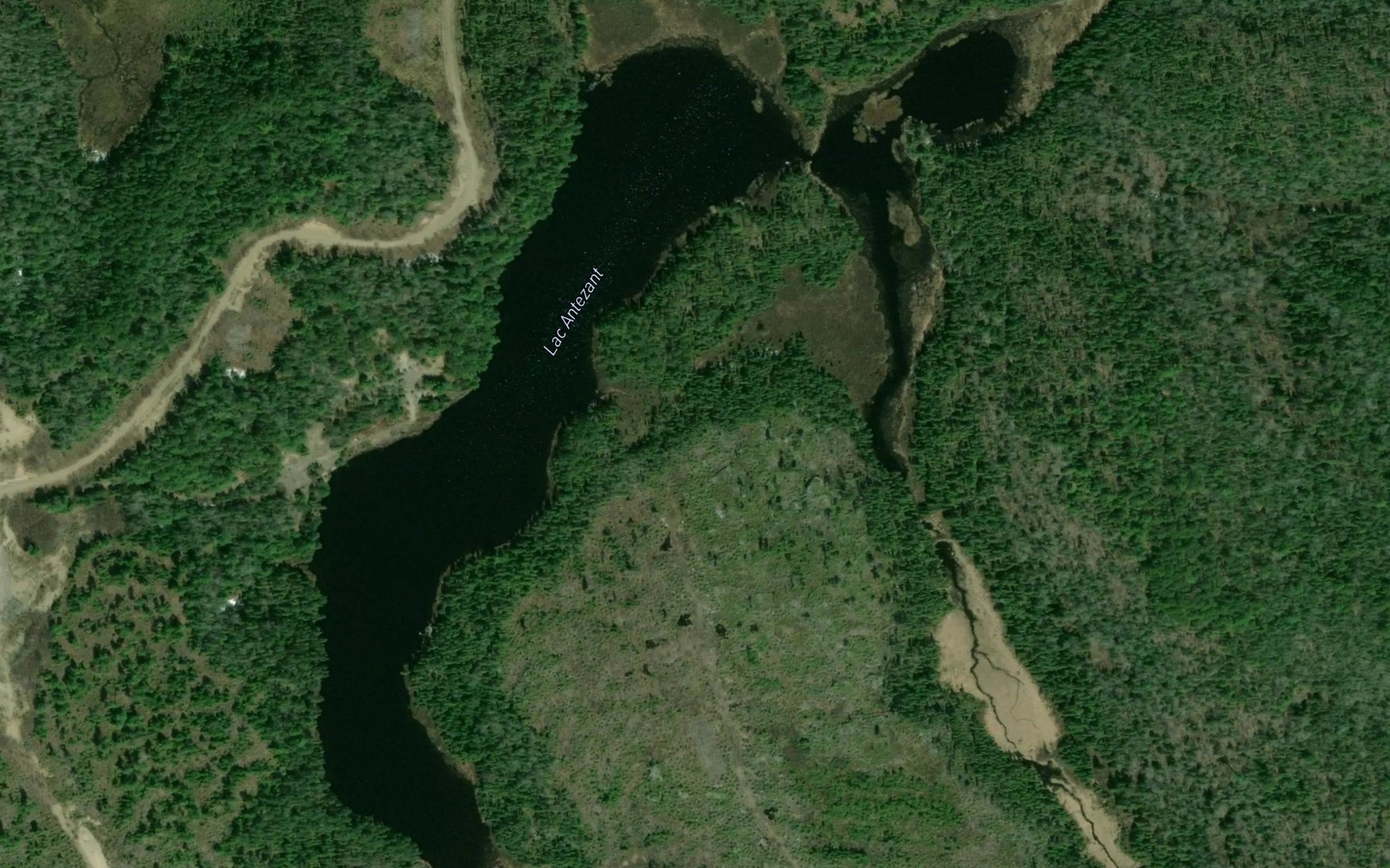 Satellite map of the Lac Antezant