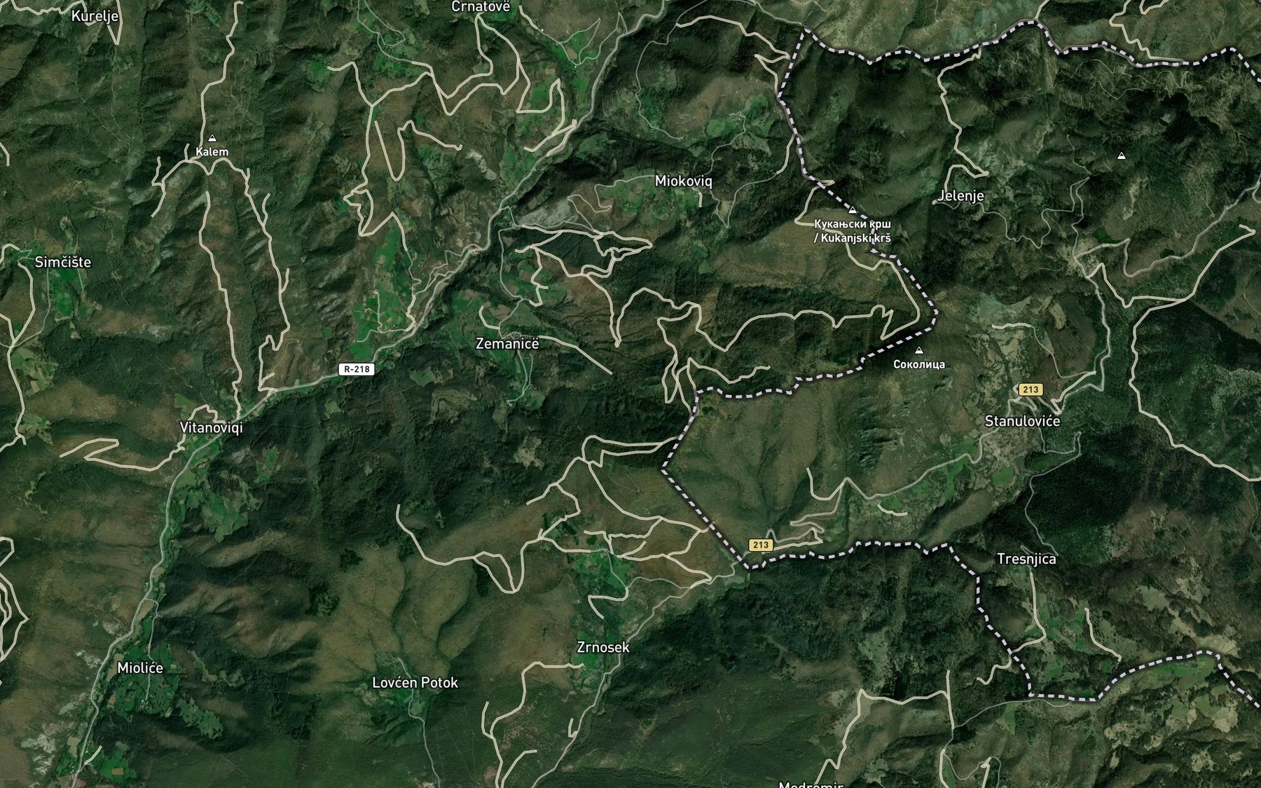 Satellite map of the Ujbardh