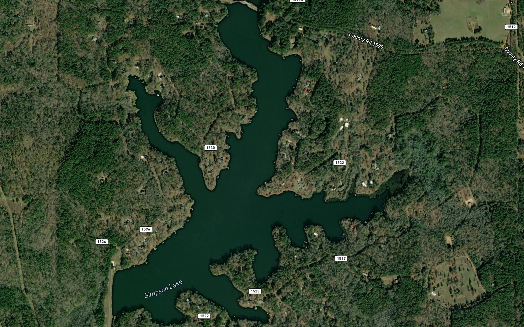 Satellite map of the Simpson Lake
