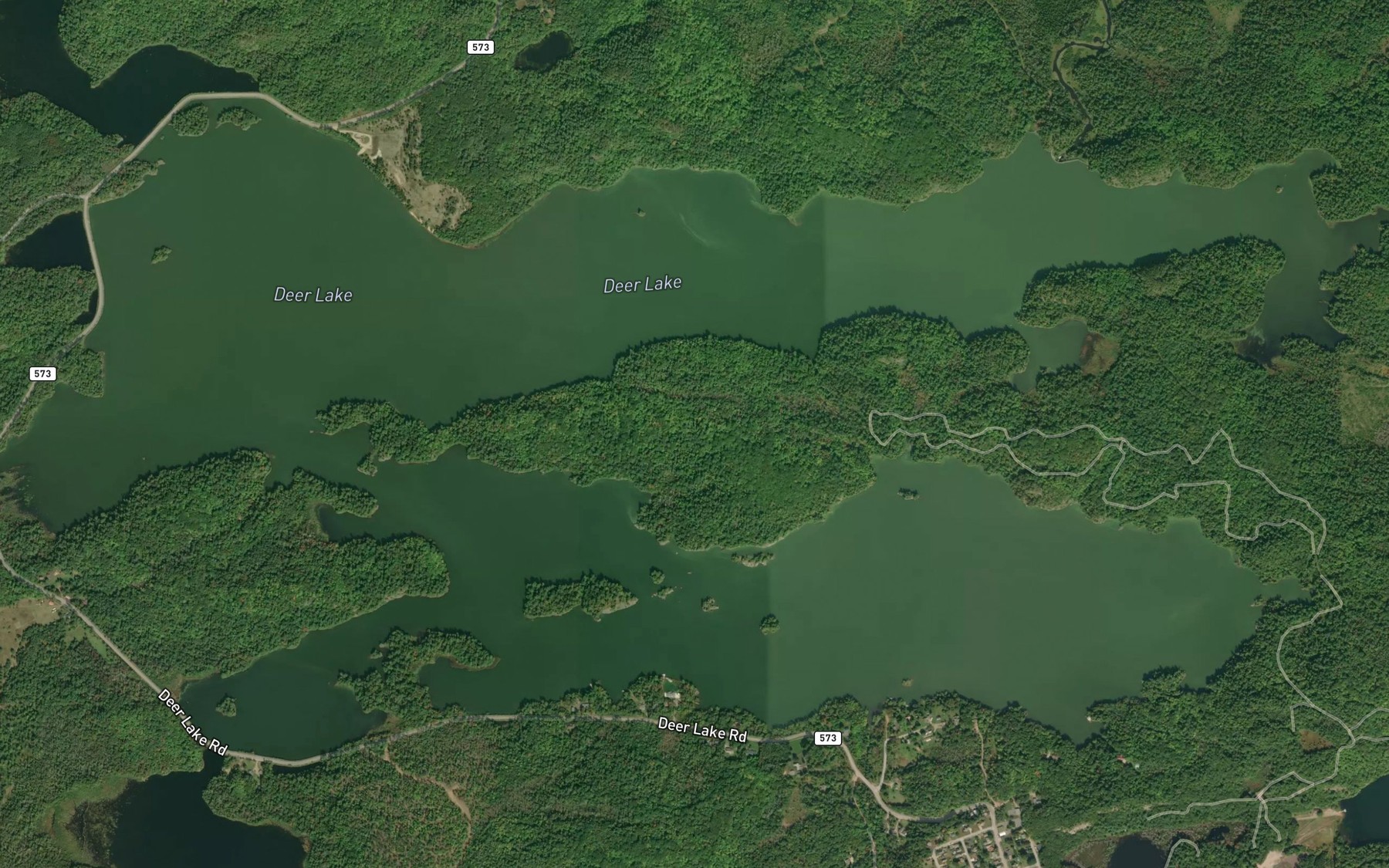 Satellite map of the Deer Lake