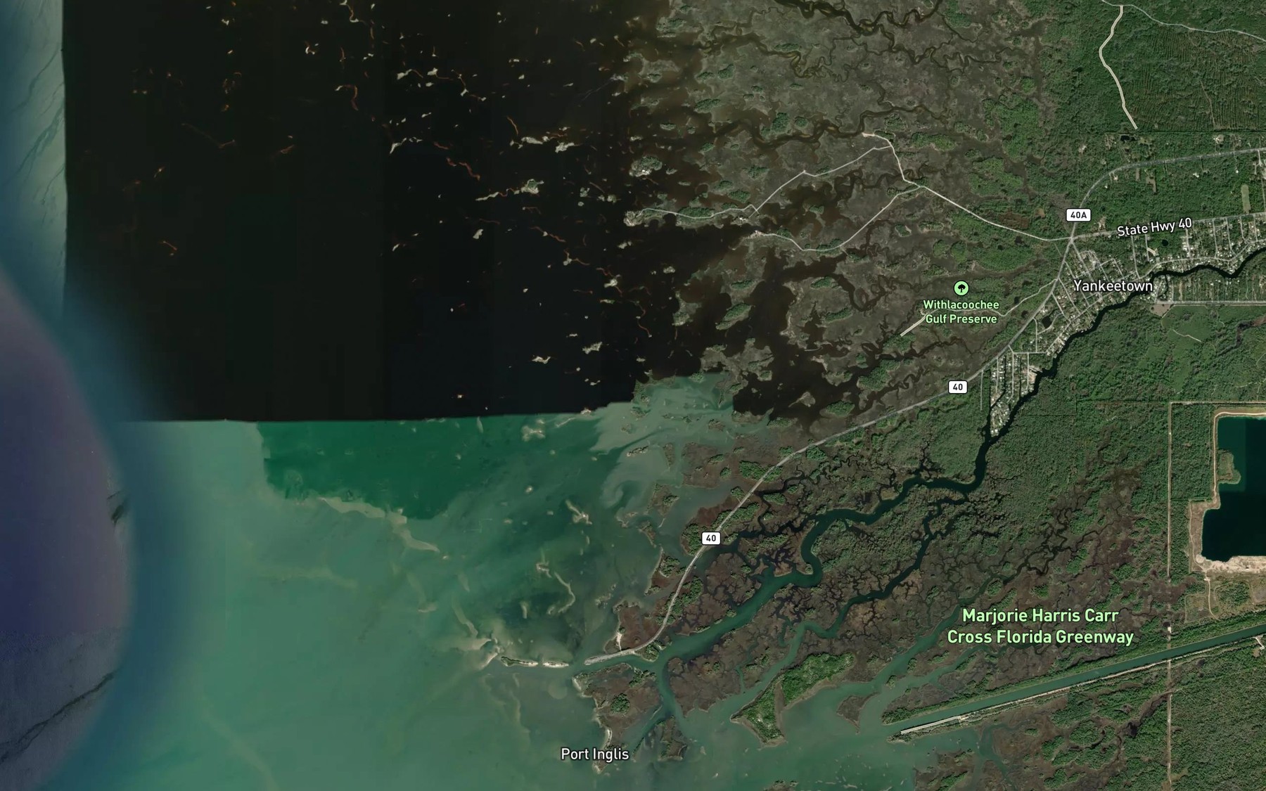 Satellite map of the Helverson Creek