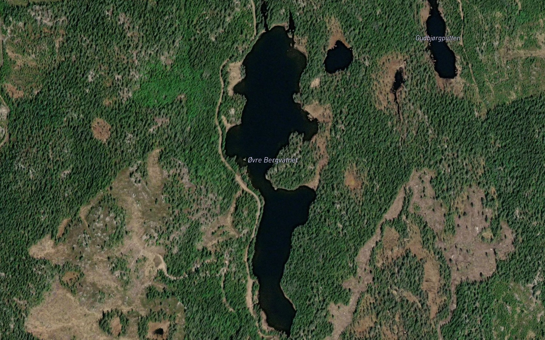 Satellite map of the Ovre Bergvatnet