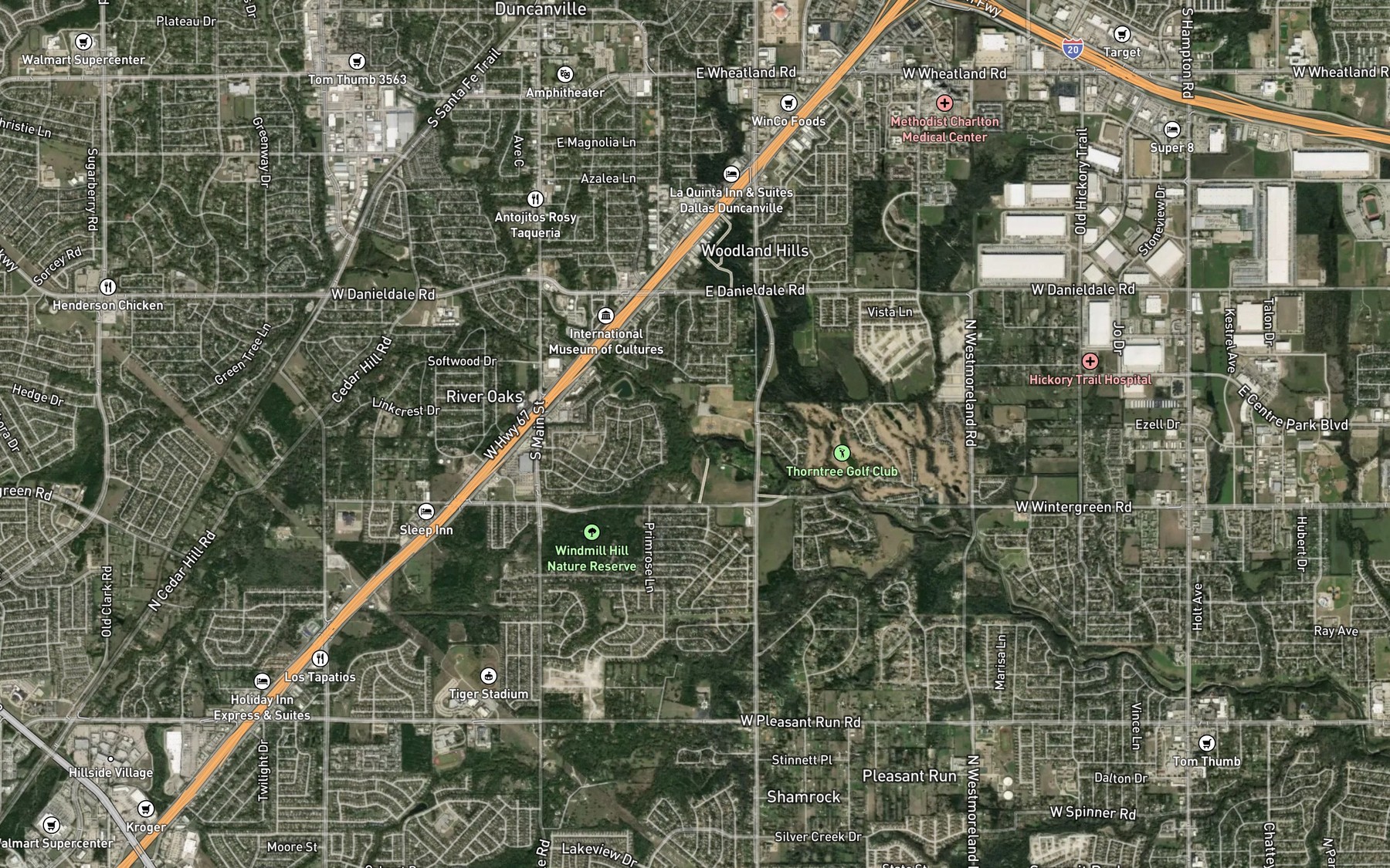 Satellite map of the Stewart Branch