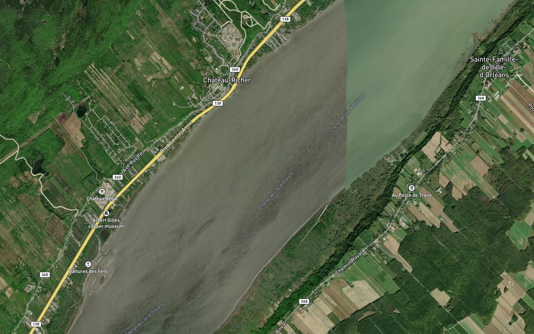 Satellite map of the Orleans Channel (historical)