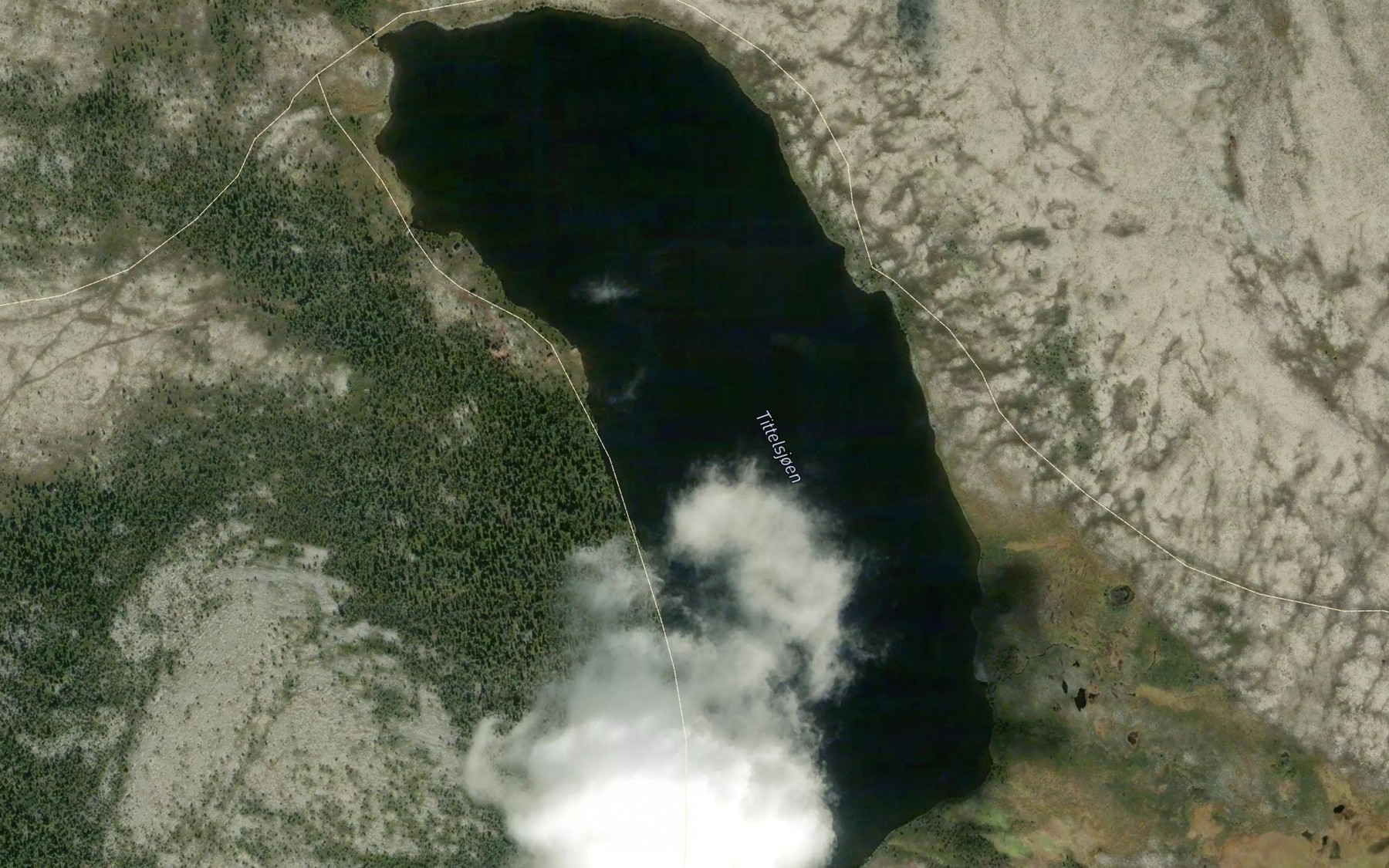 Satellite map of the Tittelsjoen