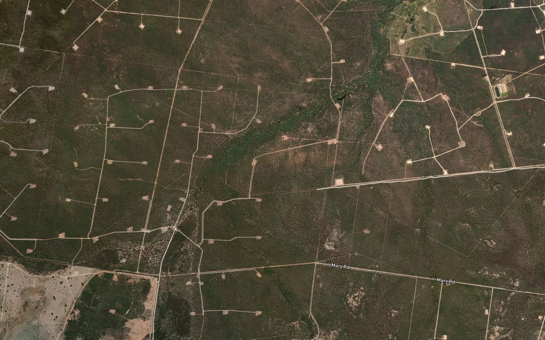 Satellite map of the Miles Creek
