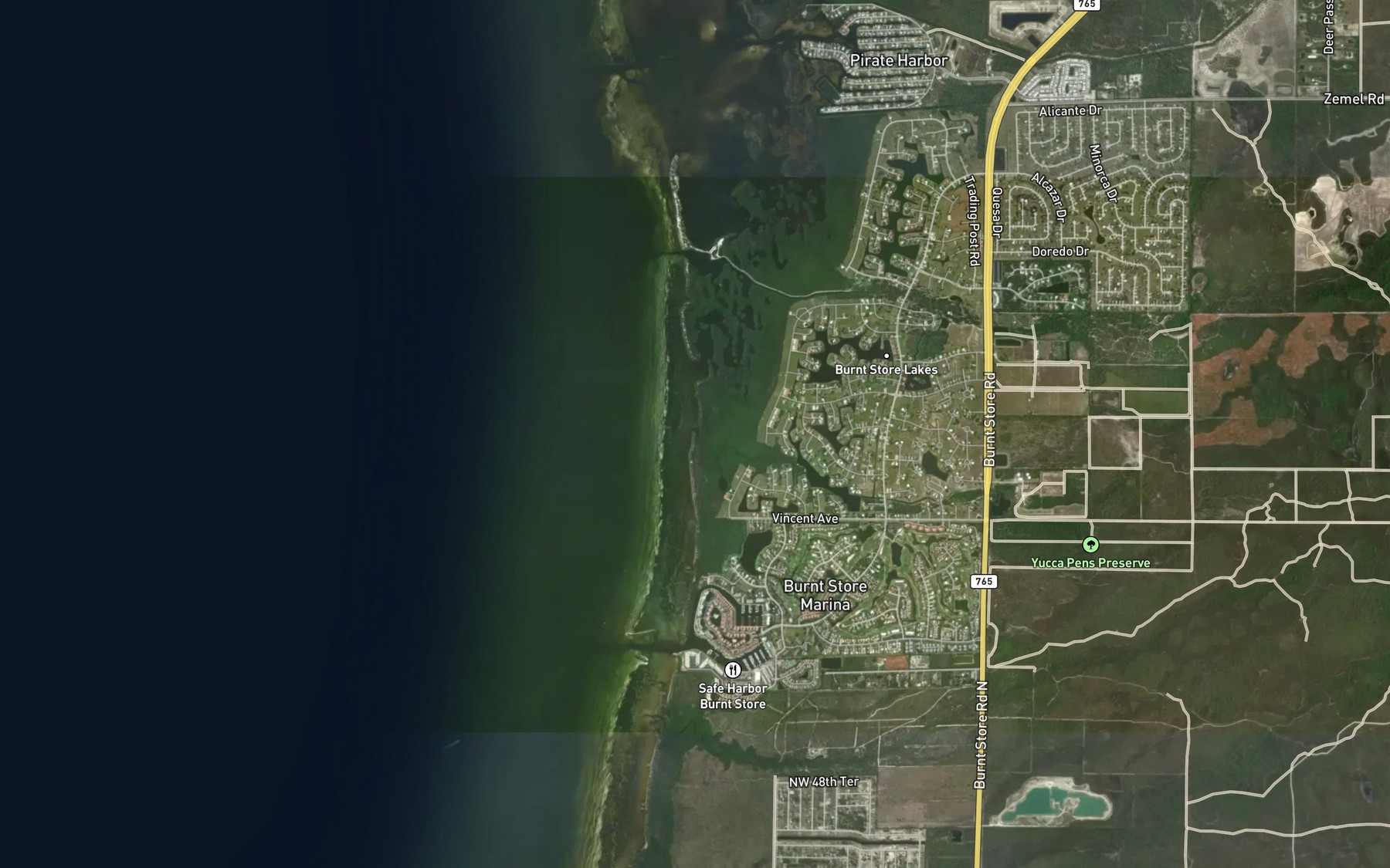 Satellite map of the Hog Branch