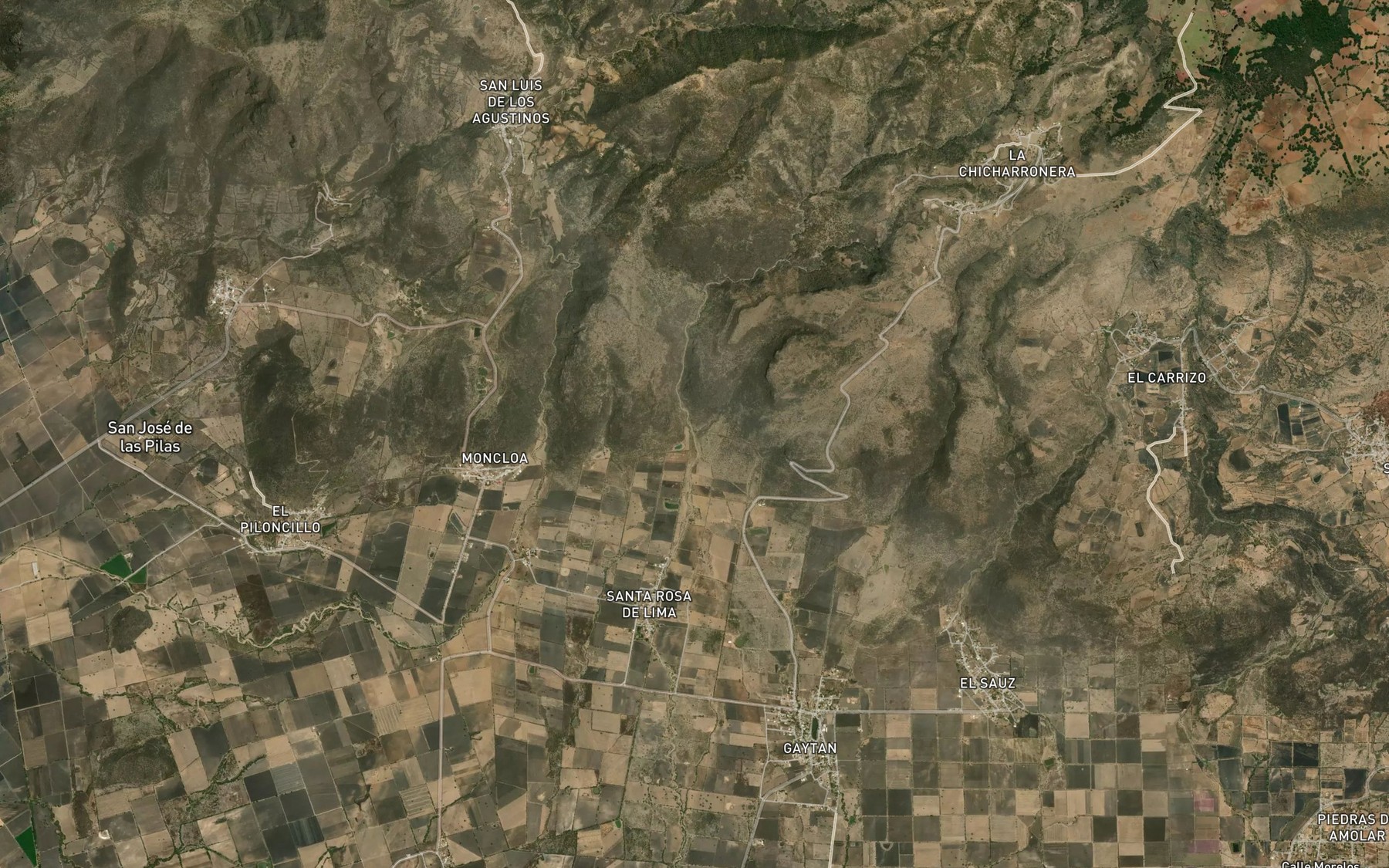Satellite map of the Arroyo Pozos