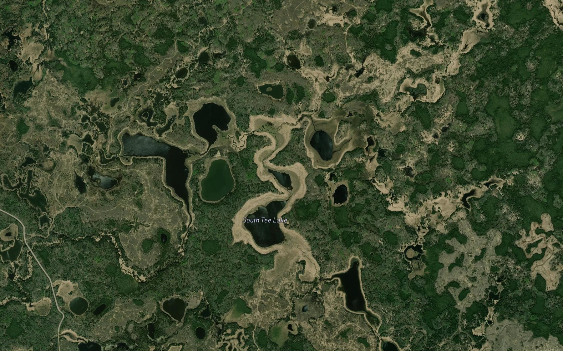 Satellite map of the Mid Tee Lake
