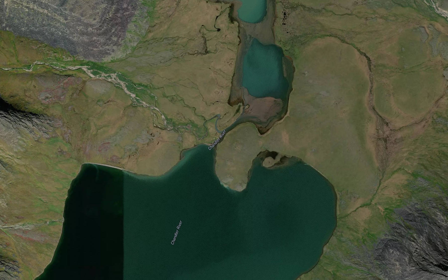 Satellite map of the Inikaklik Creek