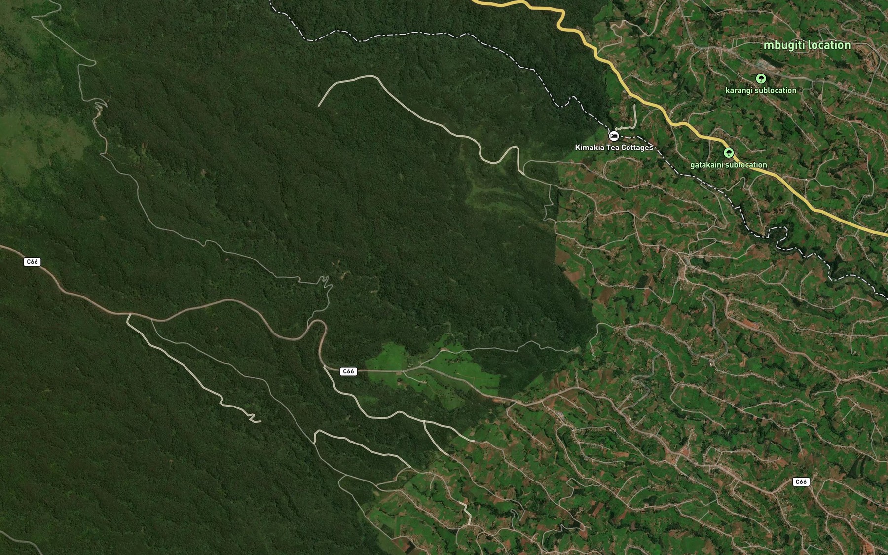 Satellite map of the Gatukuyu