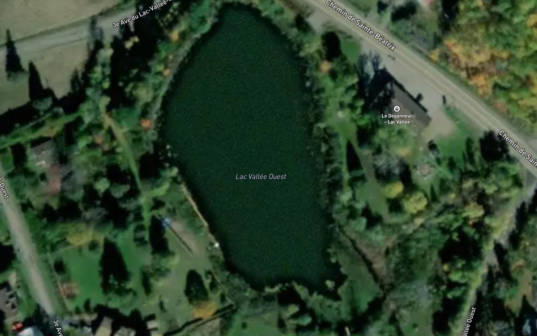 Satellite map of the Lac Vallee Ouest