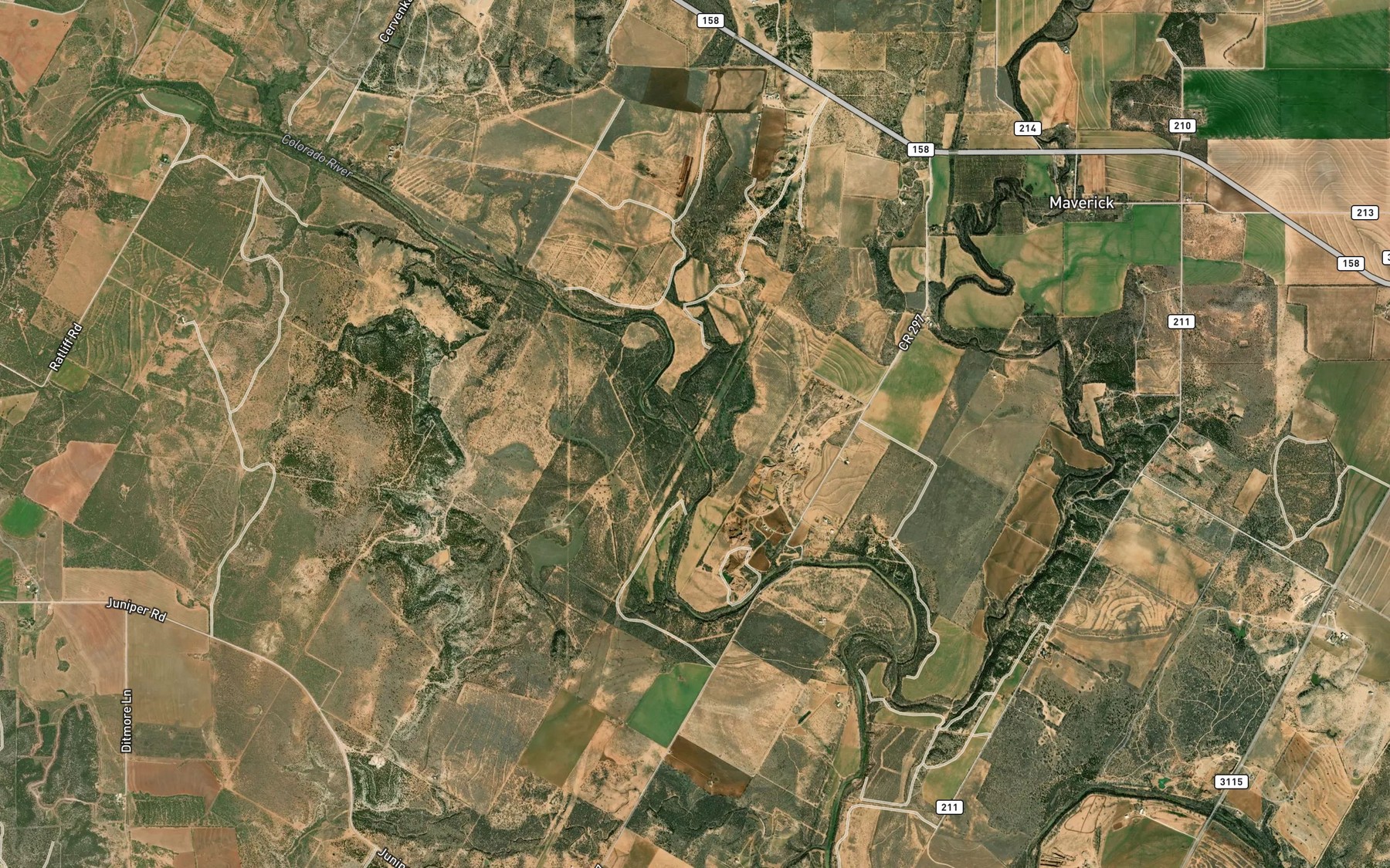 Satellite map of the Hog Creek