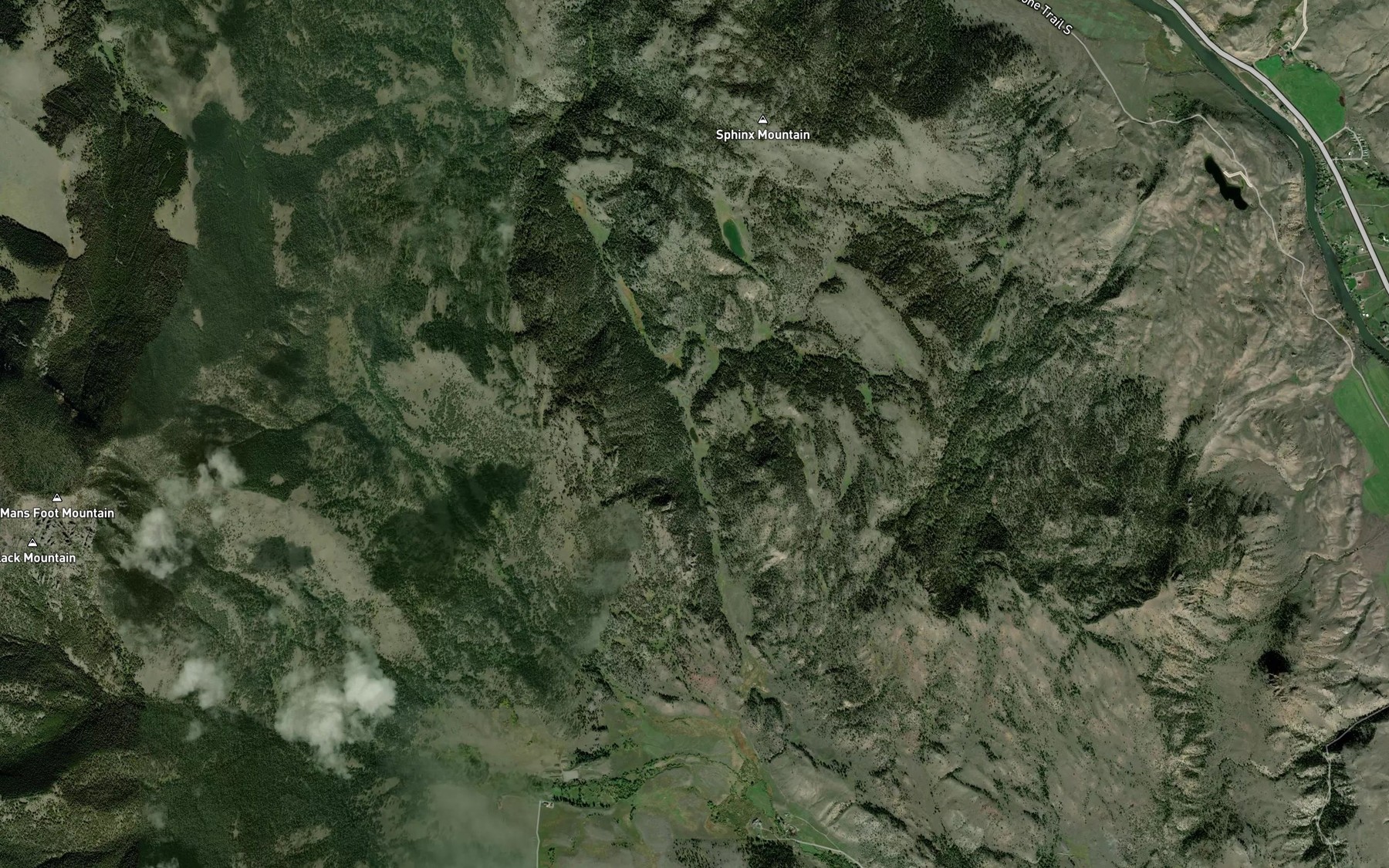 Satellite map of the Twin Lakes