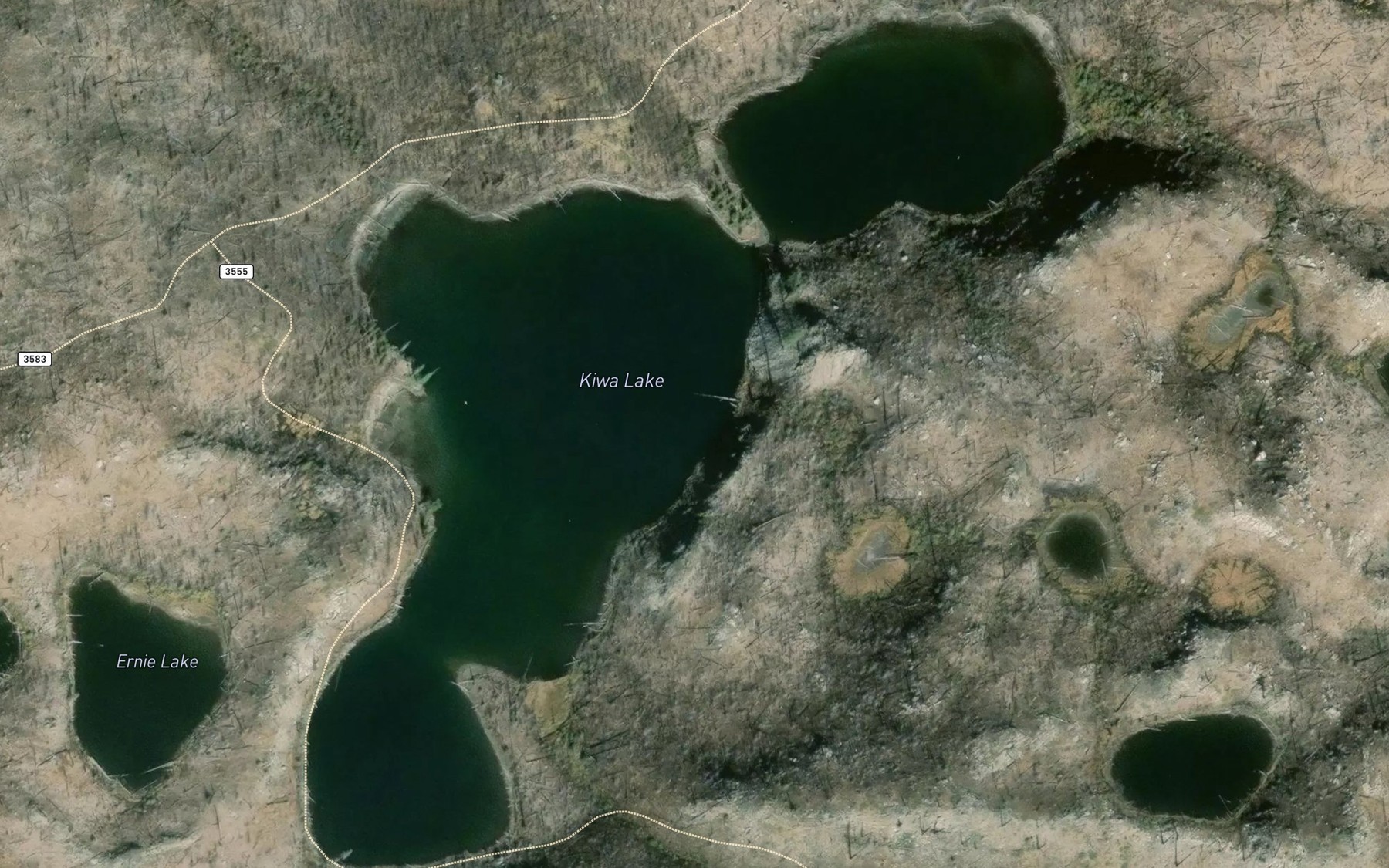 Satellite map of the Lake Kiwa