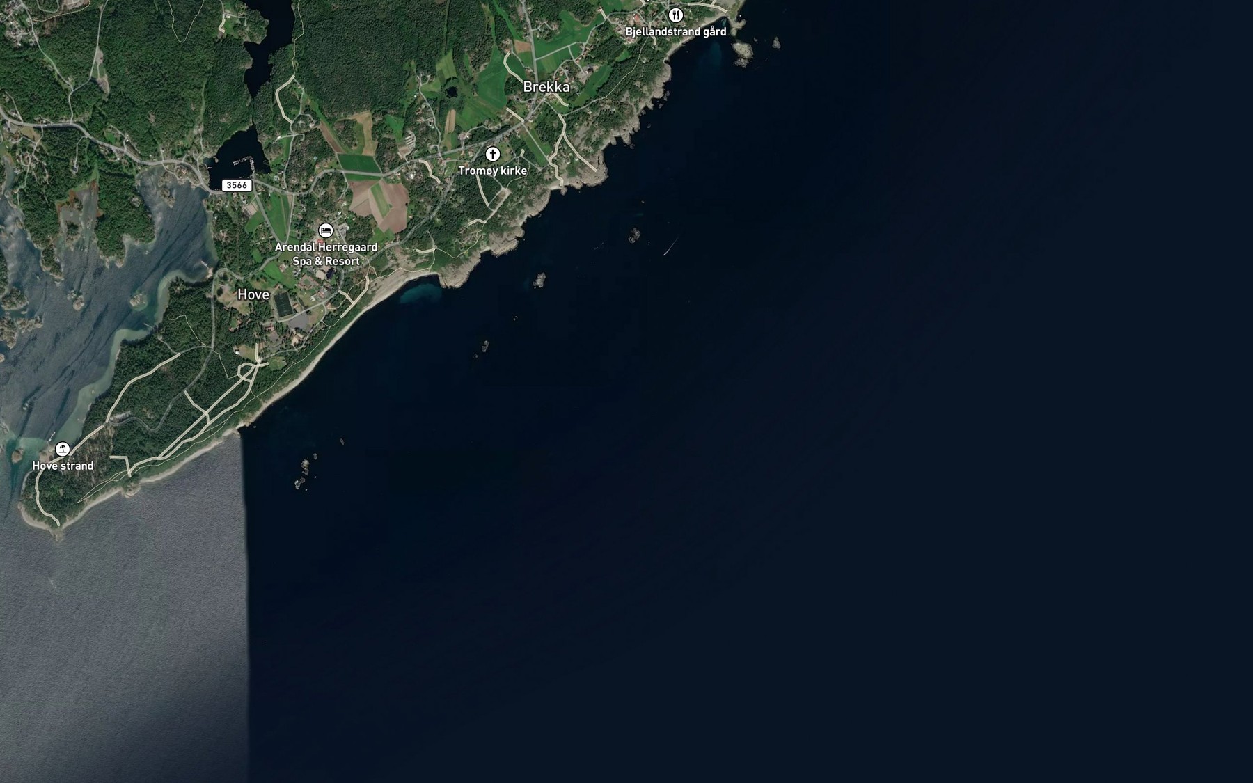 Satellite map of the Flagene
