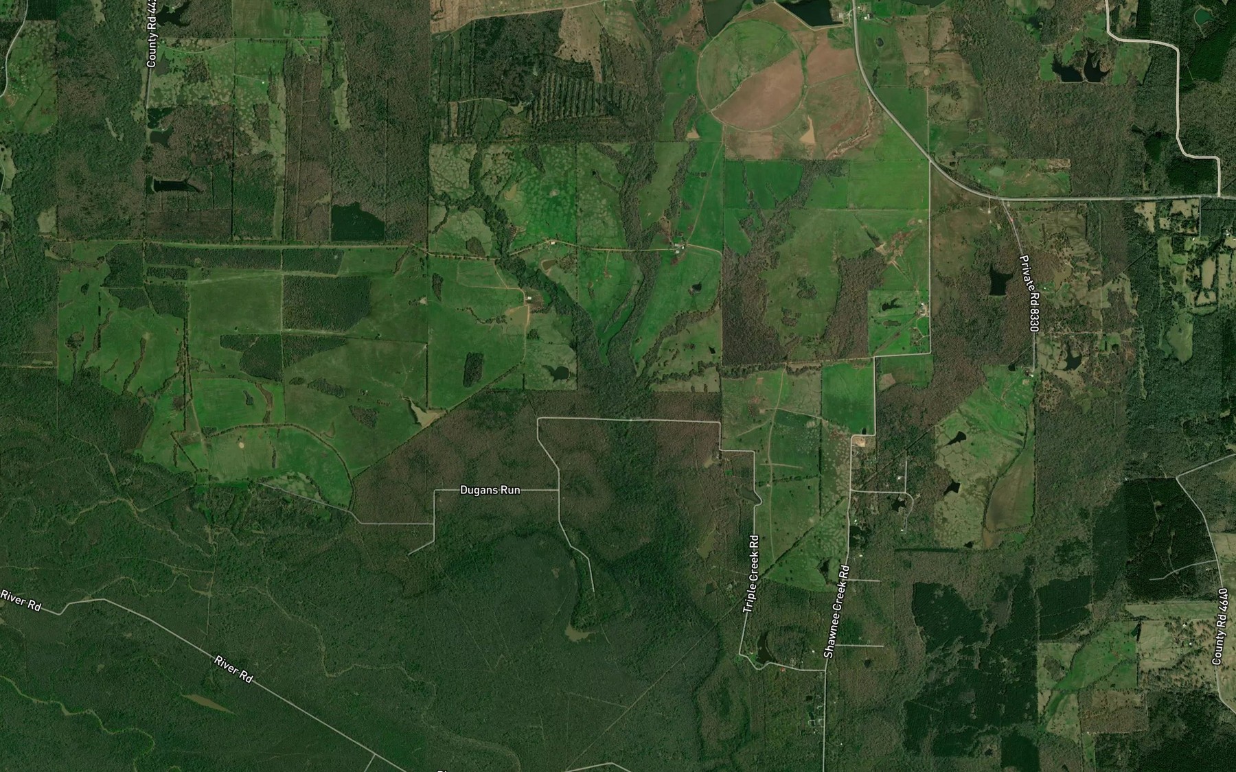 Satellite map of the Cottonwood Creek