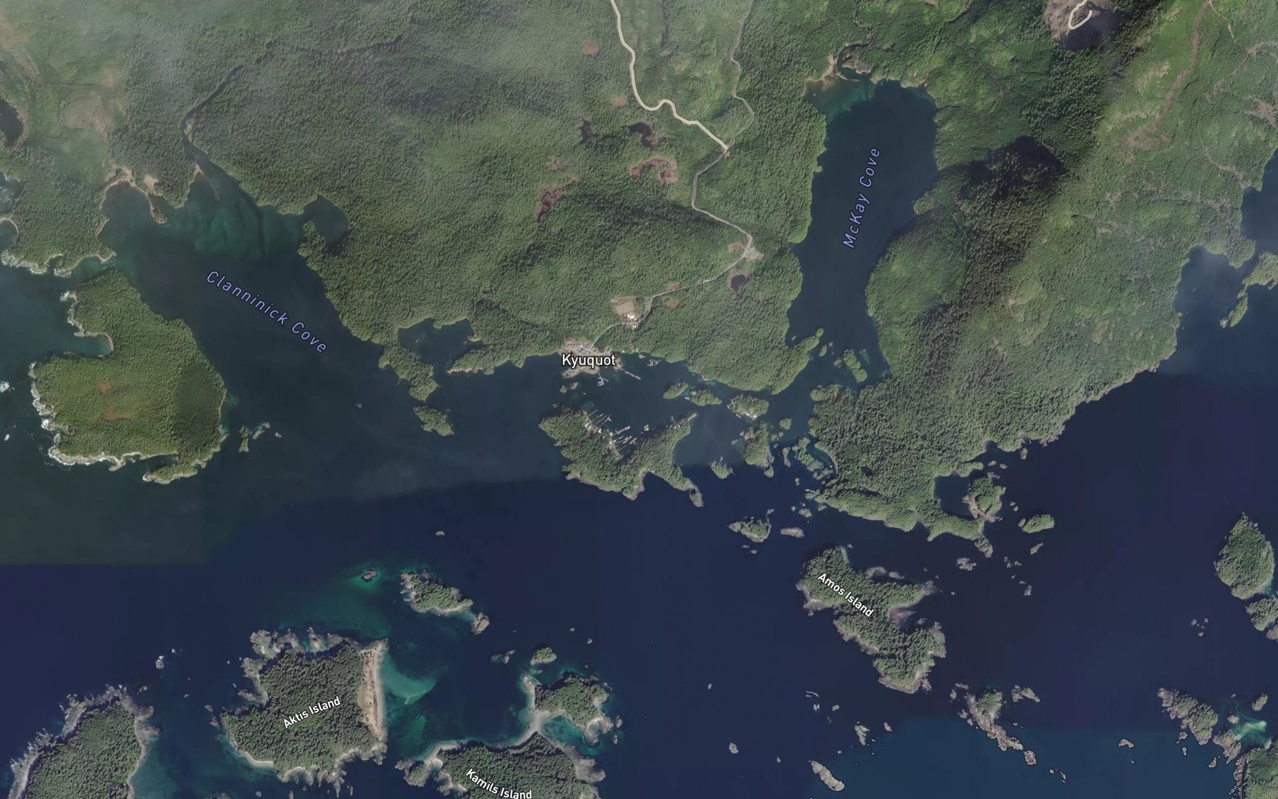 Satellite map of the Walters Cove