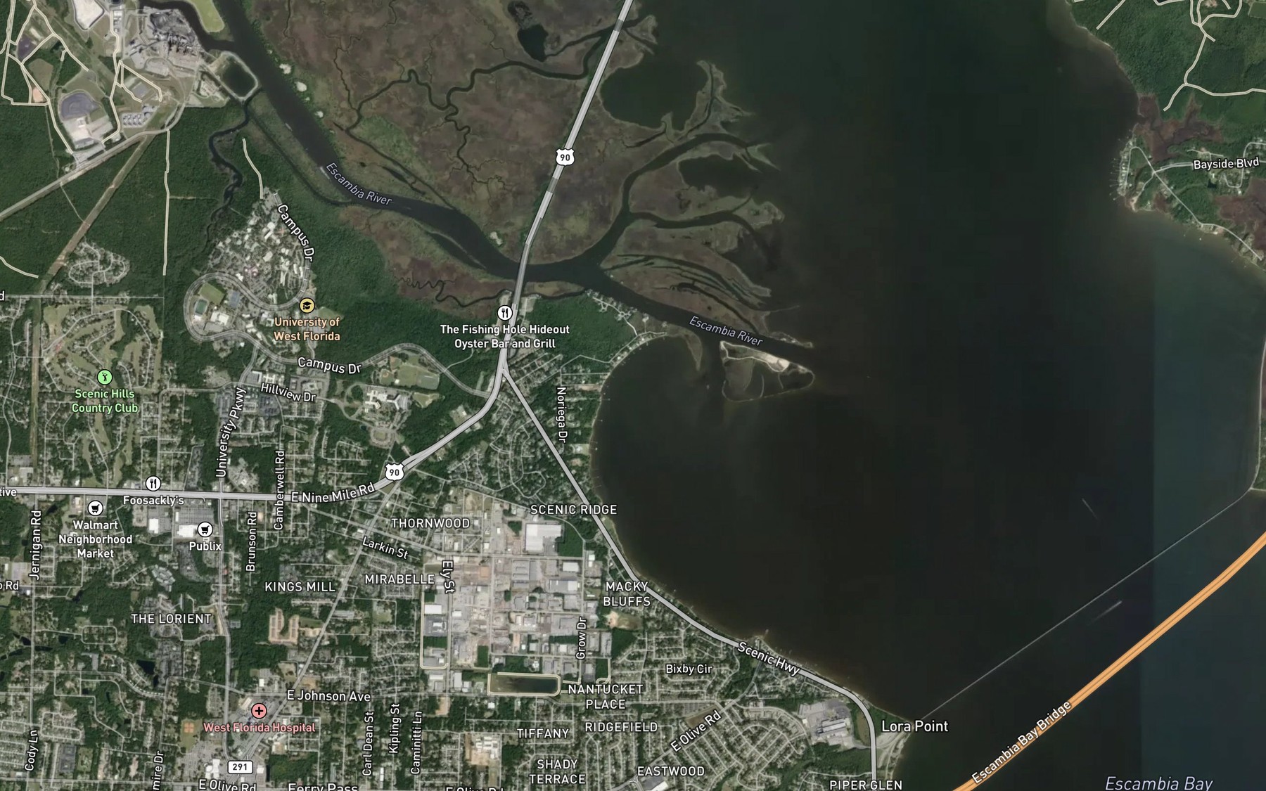 Satellite map of the Murphys Cove