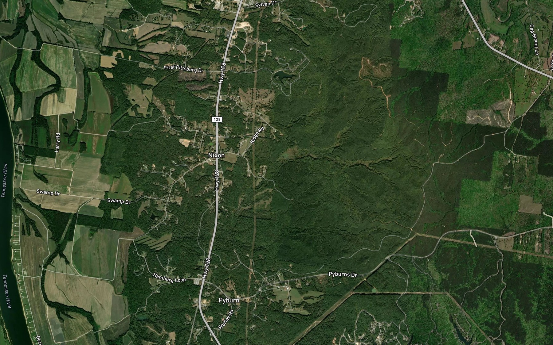 Satellite map of the Sulfur Spring