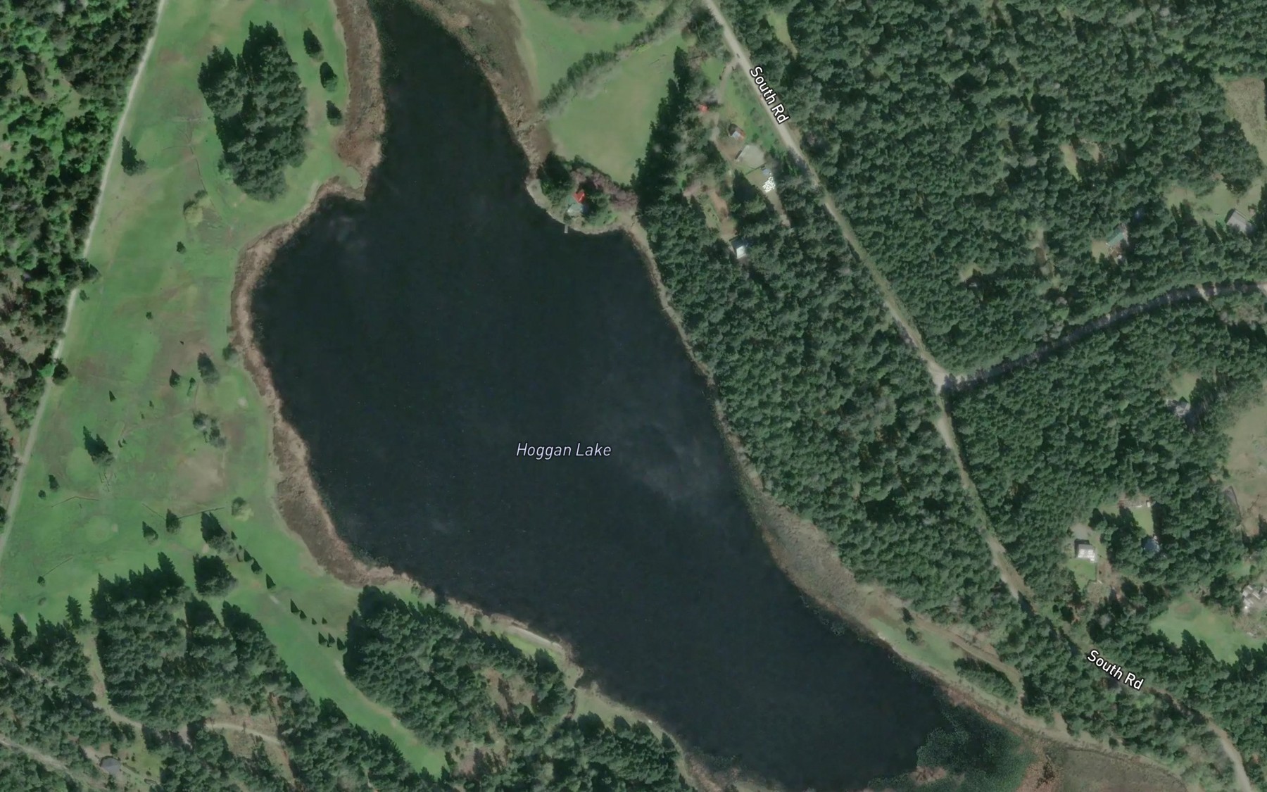Satellite map of the Hoggan Lake