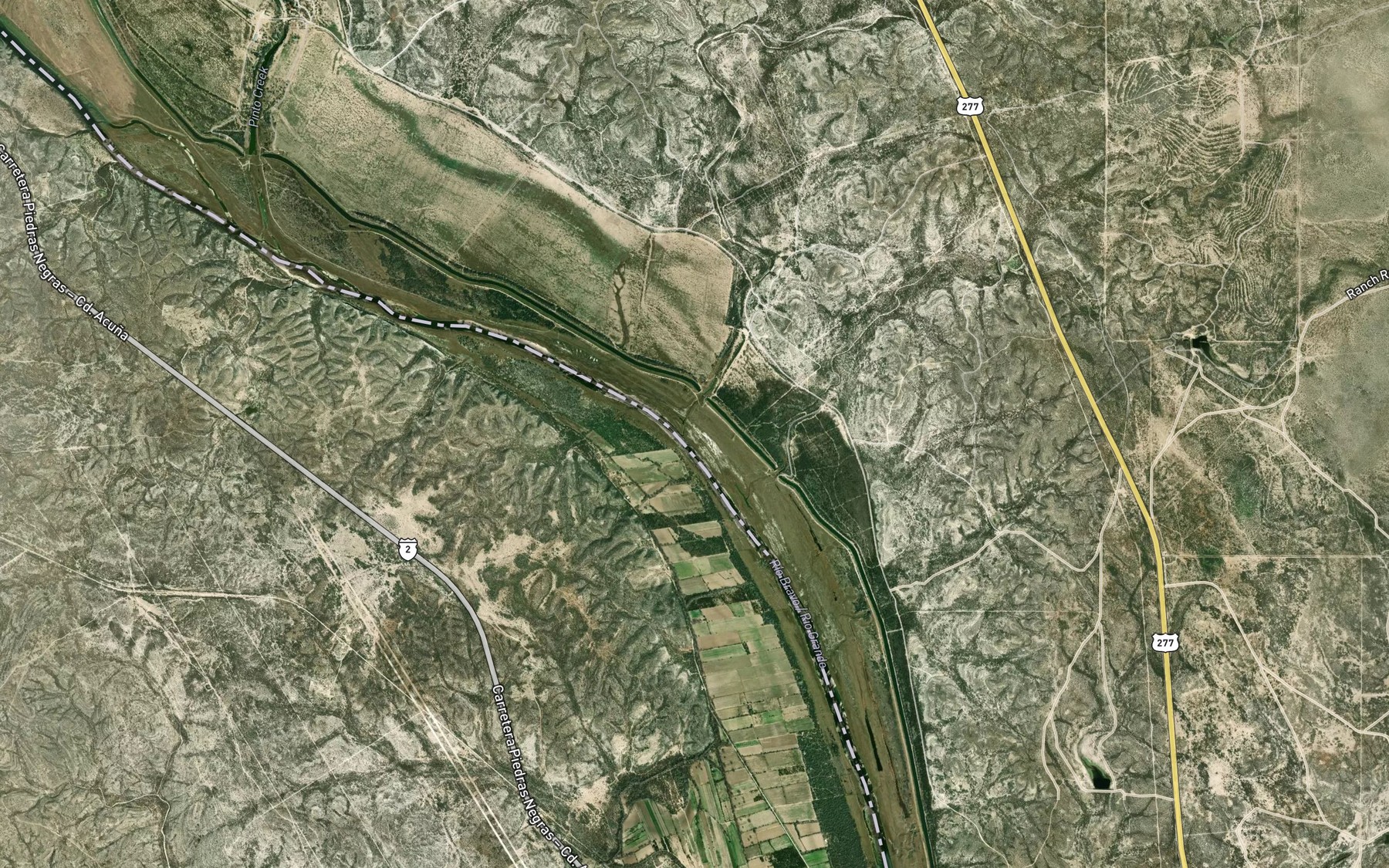 Satellite map of the Cow Creek