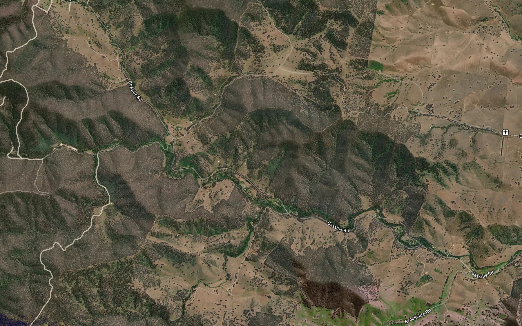 Satellite map of the Rileys Creek