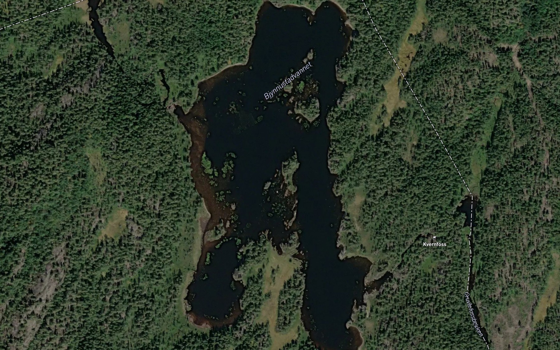 Satellite map of the Bjornstadvatnet
