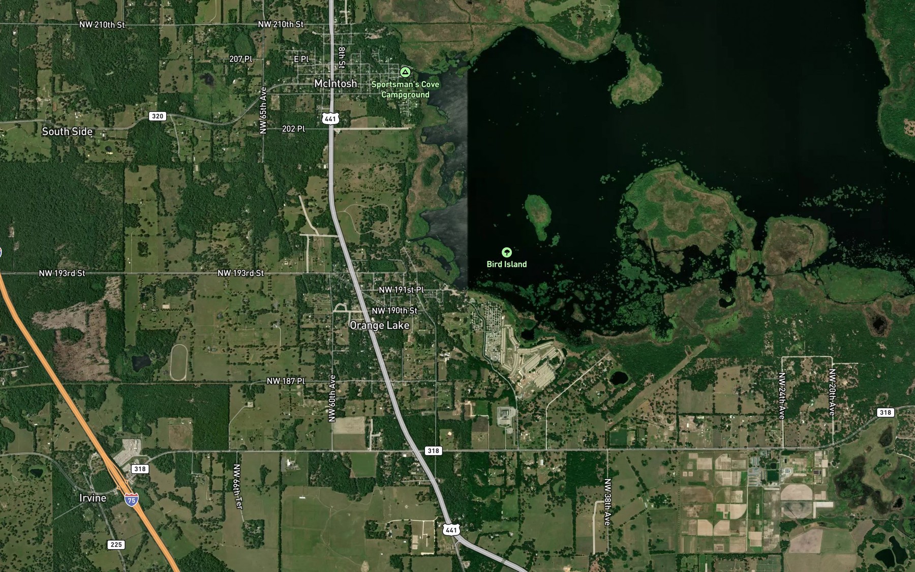 Satellite map of the Public Fishing Pier