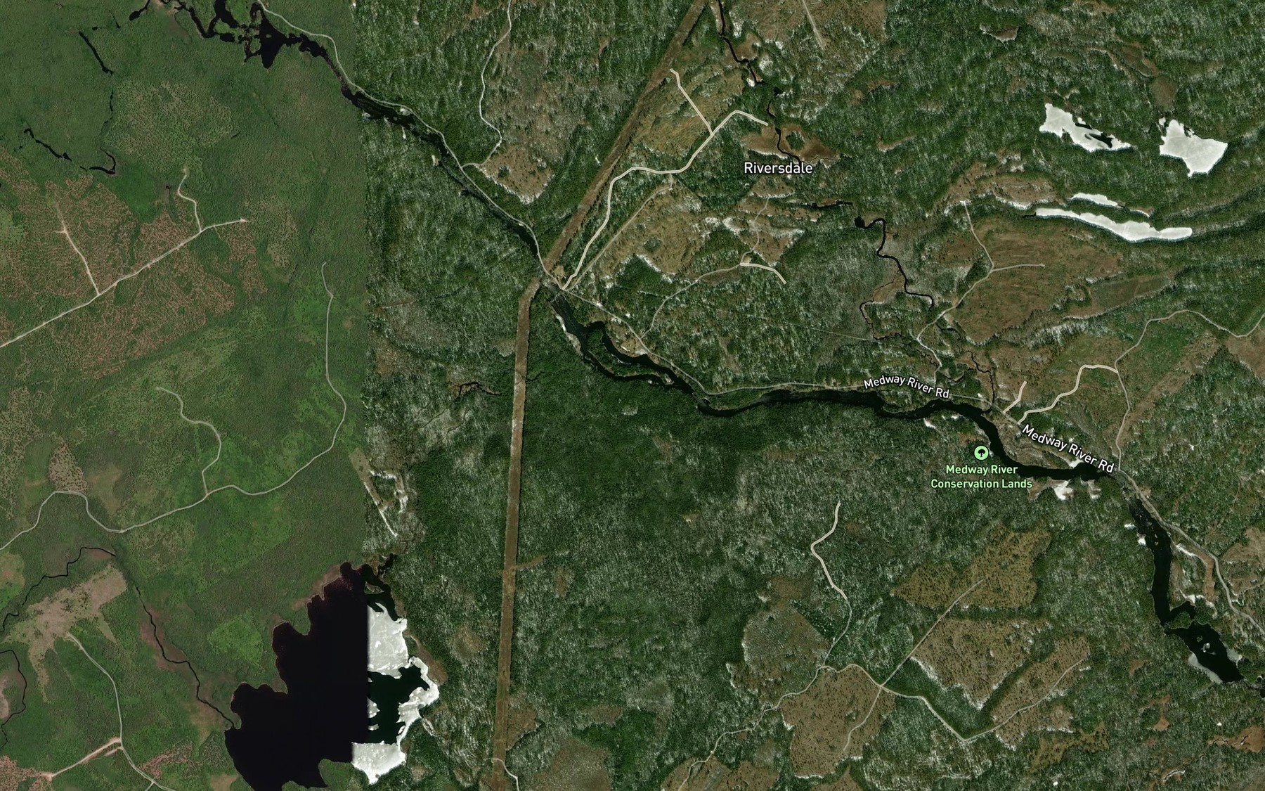 Satellite map of the Two Inch Brook