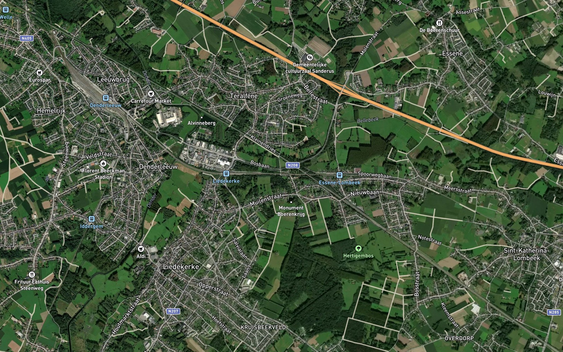 Satellite map of the Hollebeek
