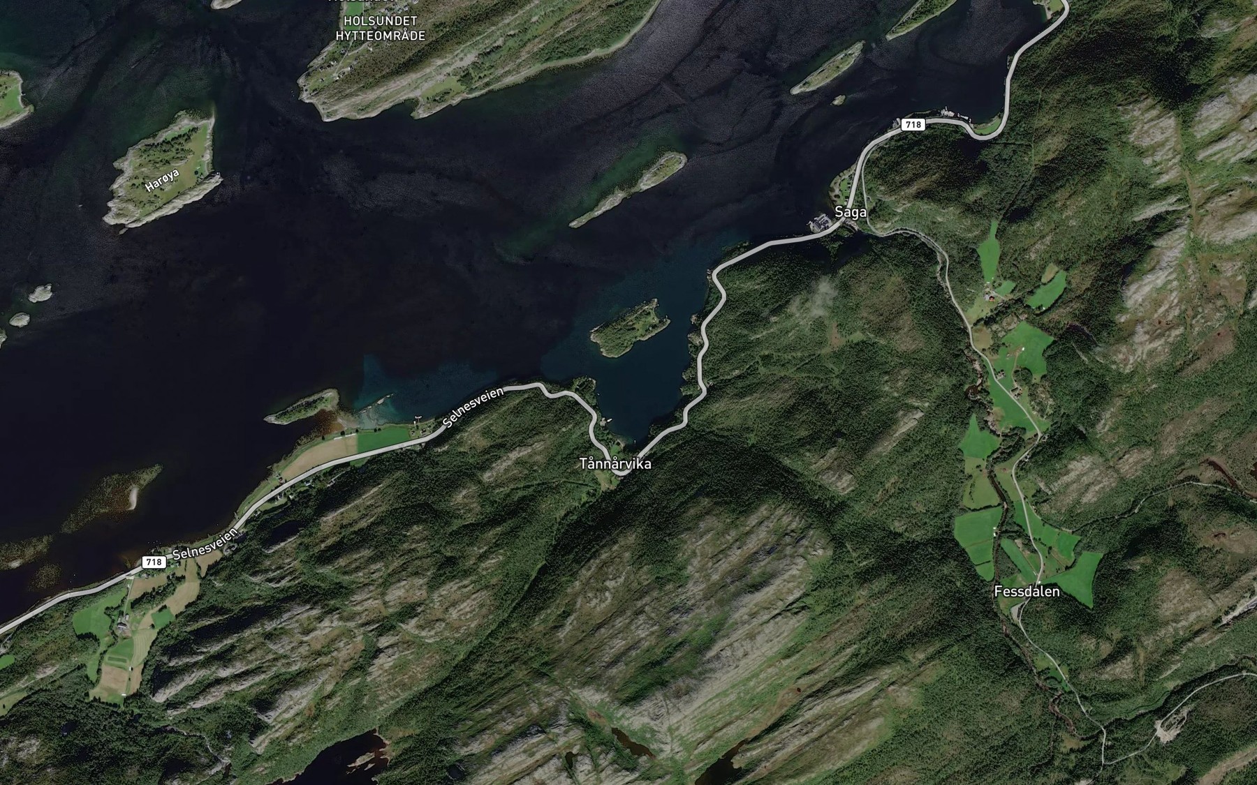 Satellite map of the Tannarvikbukta