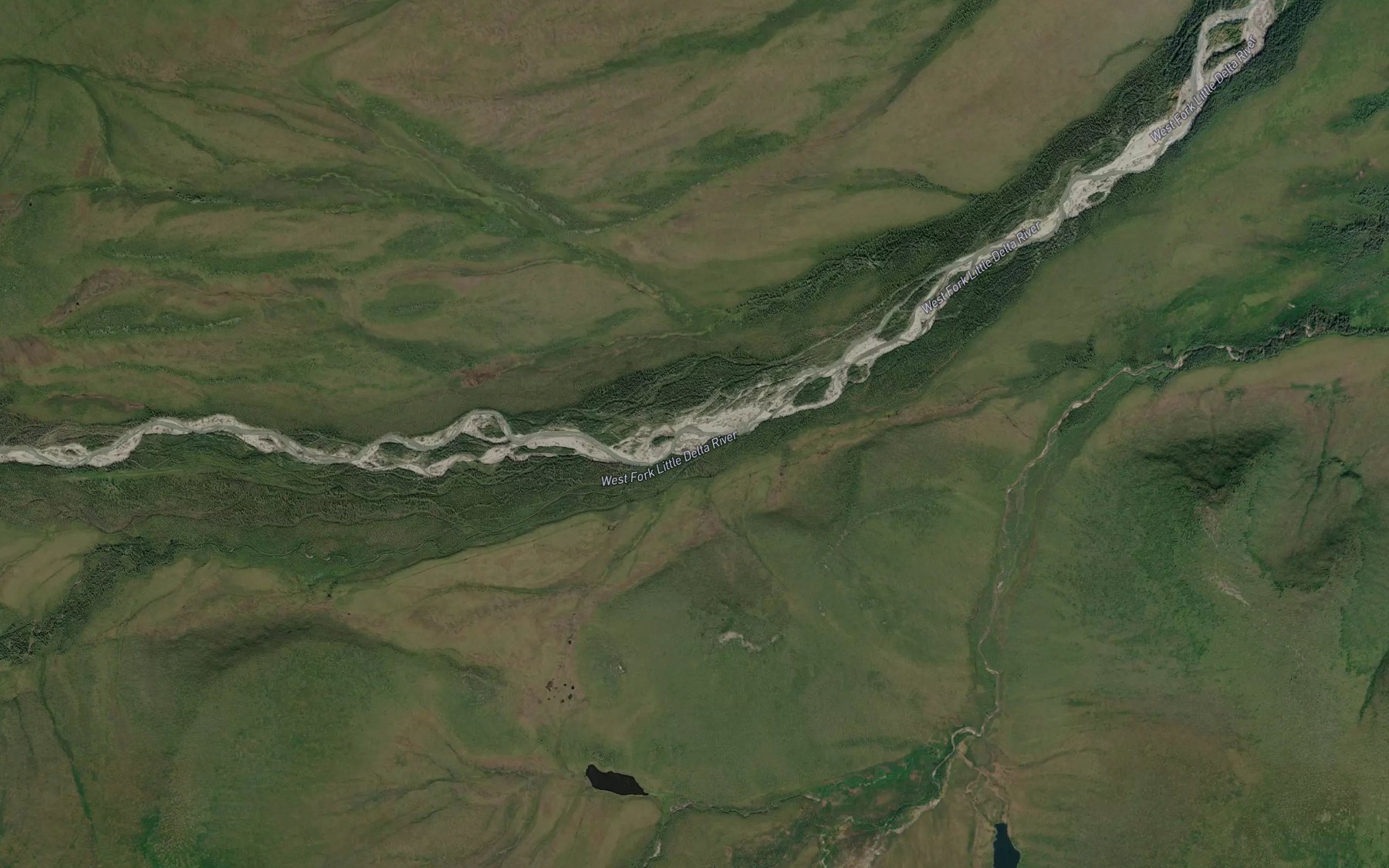 Satellite map of the O'Brien Creek