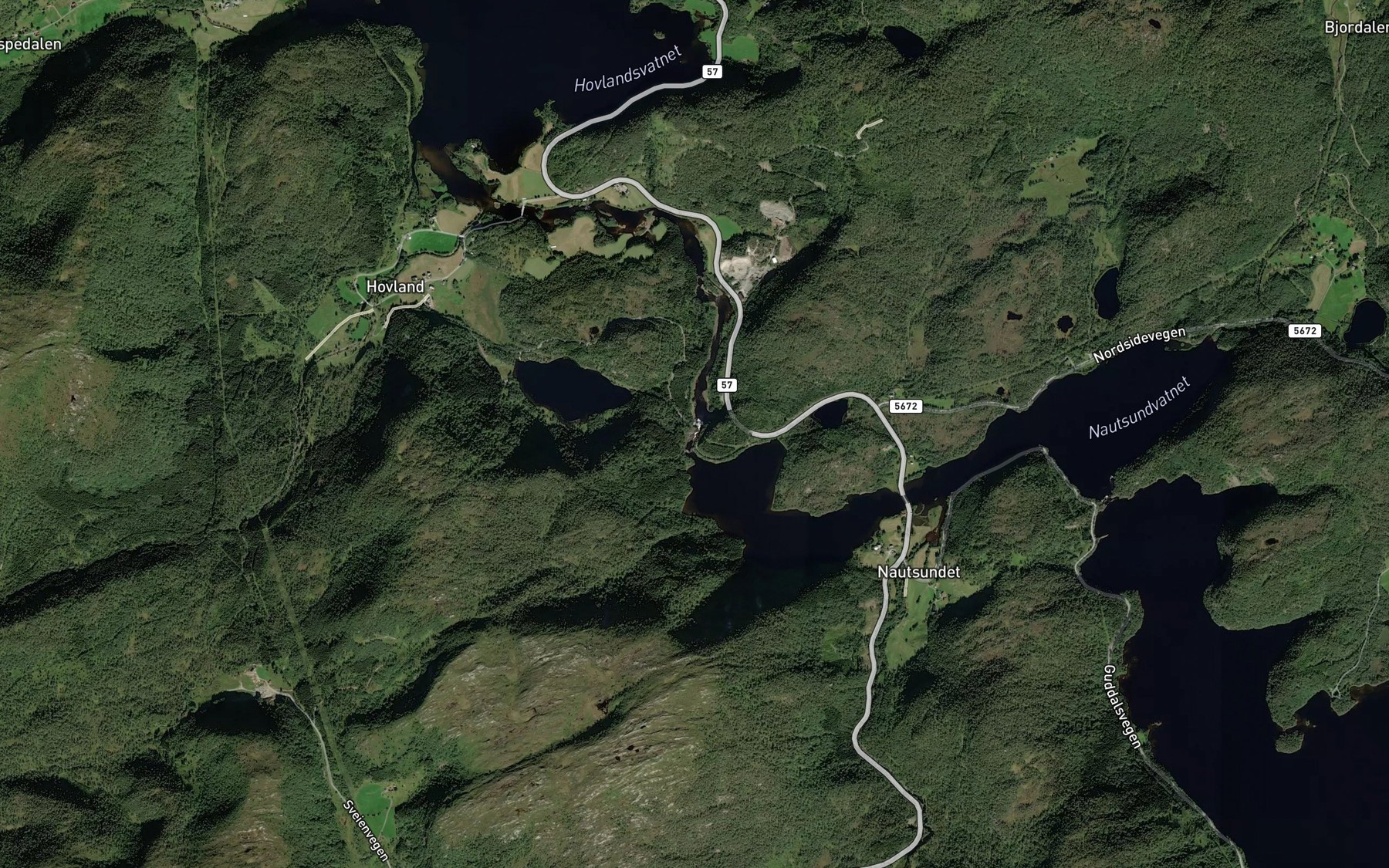 Satellite map of the Harefossen