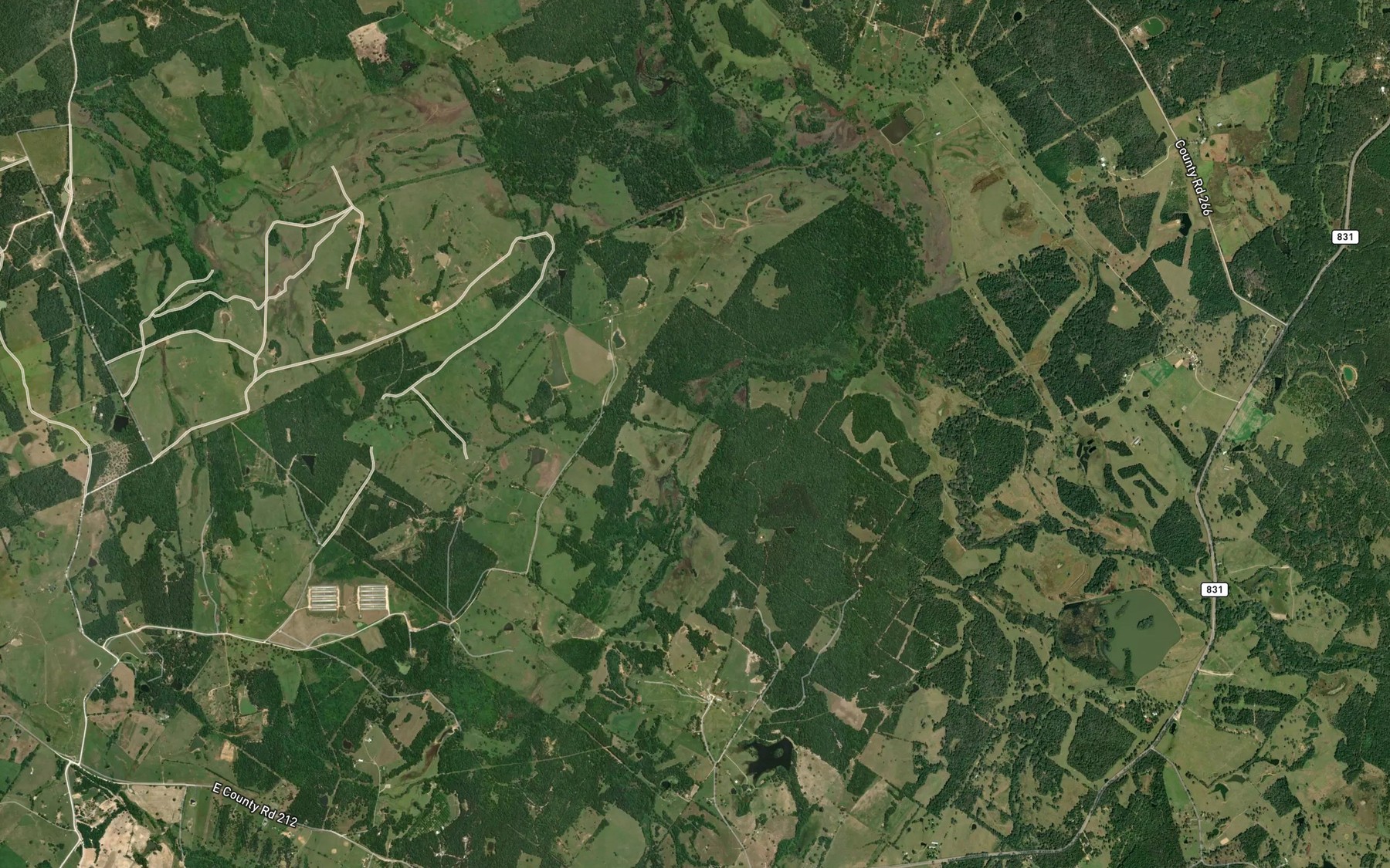 Satellite map of the Red Oak Branch
