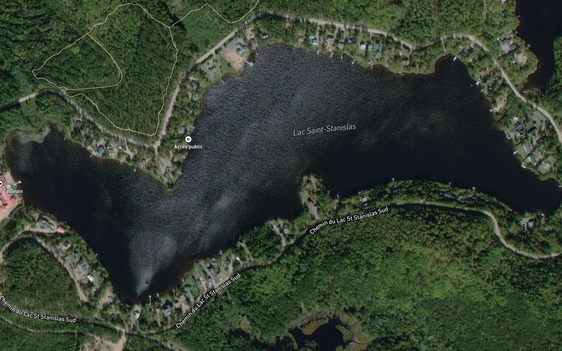 Satellite map of the Lac Saint-Stanislas